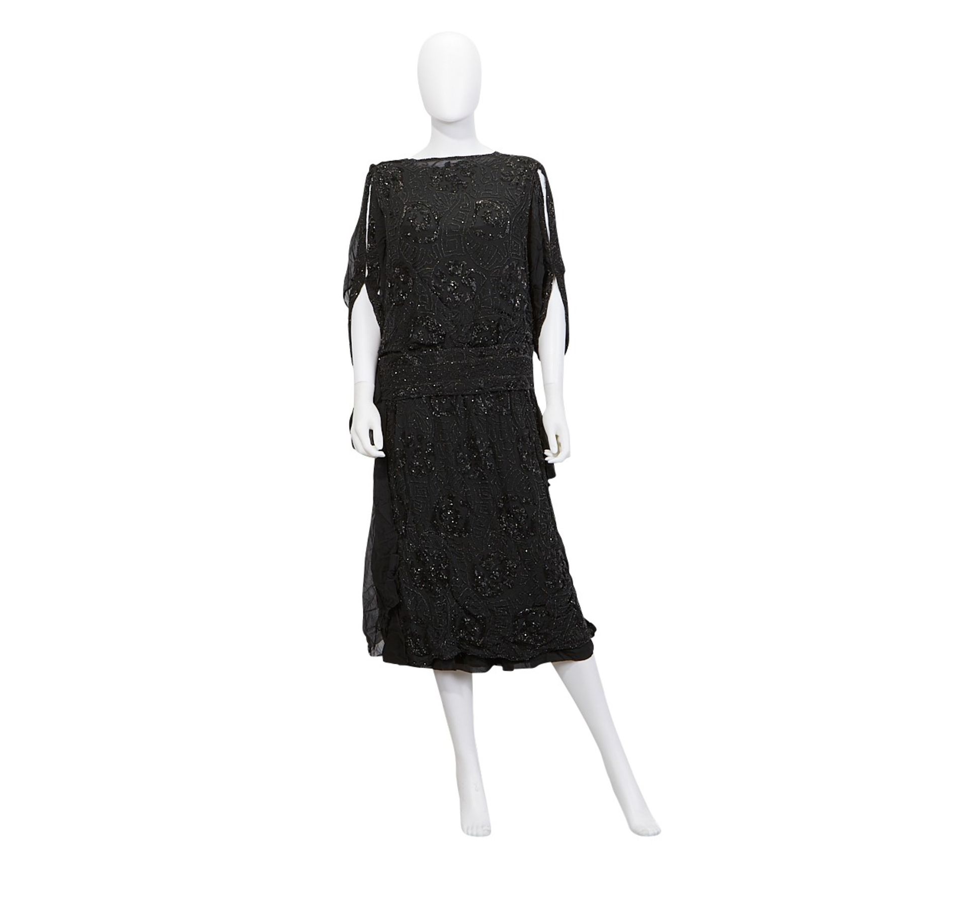 3 Black Beaded Flapper Dresses 1920s - Bild 3 aus 35