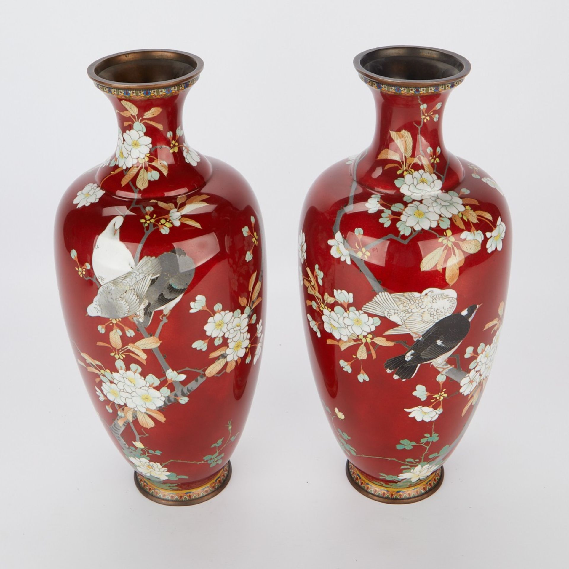 Pair Attrib. Hayashi Kodenji Japanese Meiji Vases - Image 6 of 9