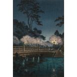 Tsuchiya Koitsu "Benkei Bridge" Woodblock Print