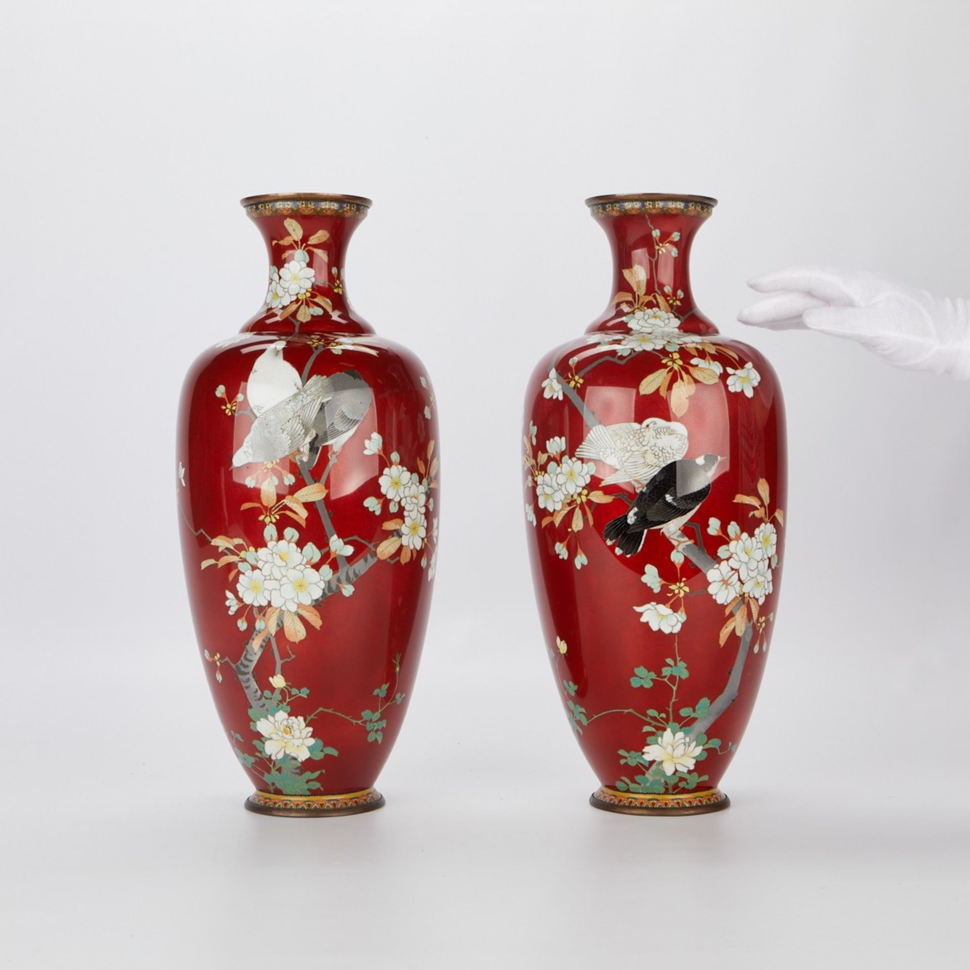 Pair Attrib. Hayashi Kodenji Japanese Meiji Vases