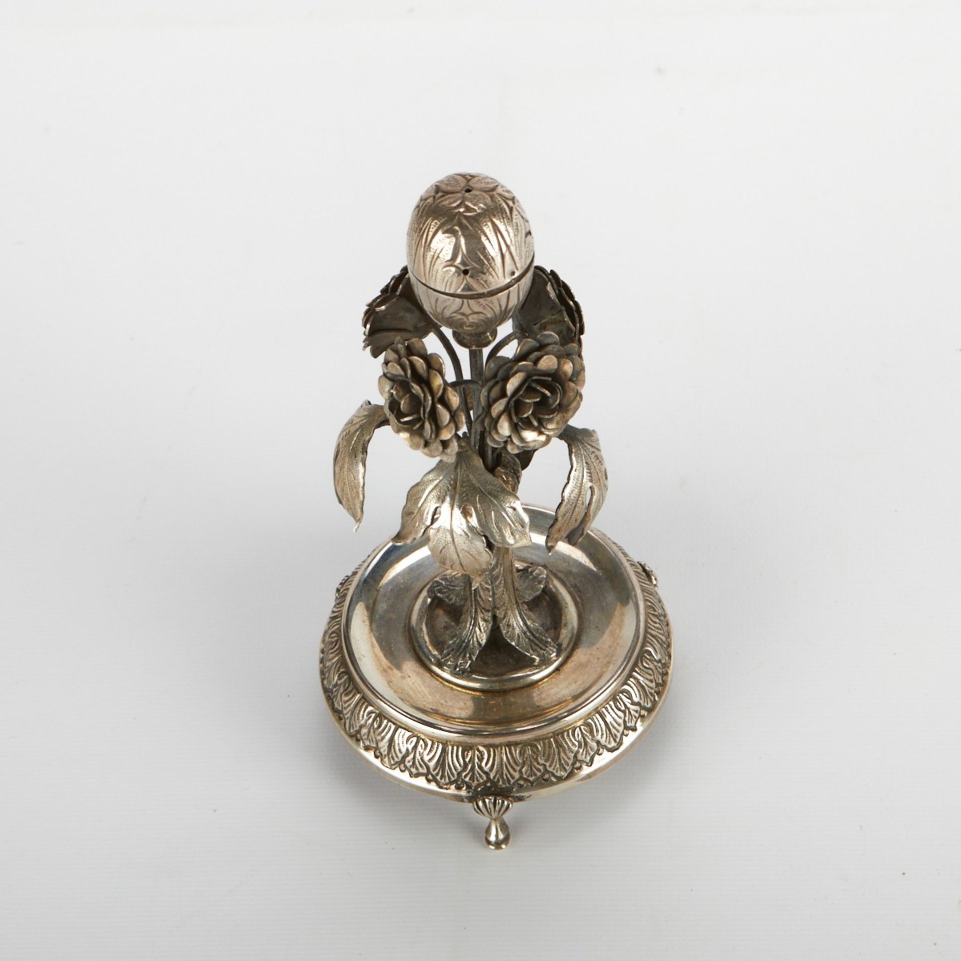 Sterling Silver Floral Judaic Spice Tower - Image 5 of 8