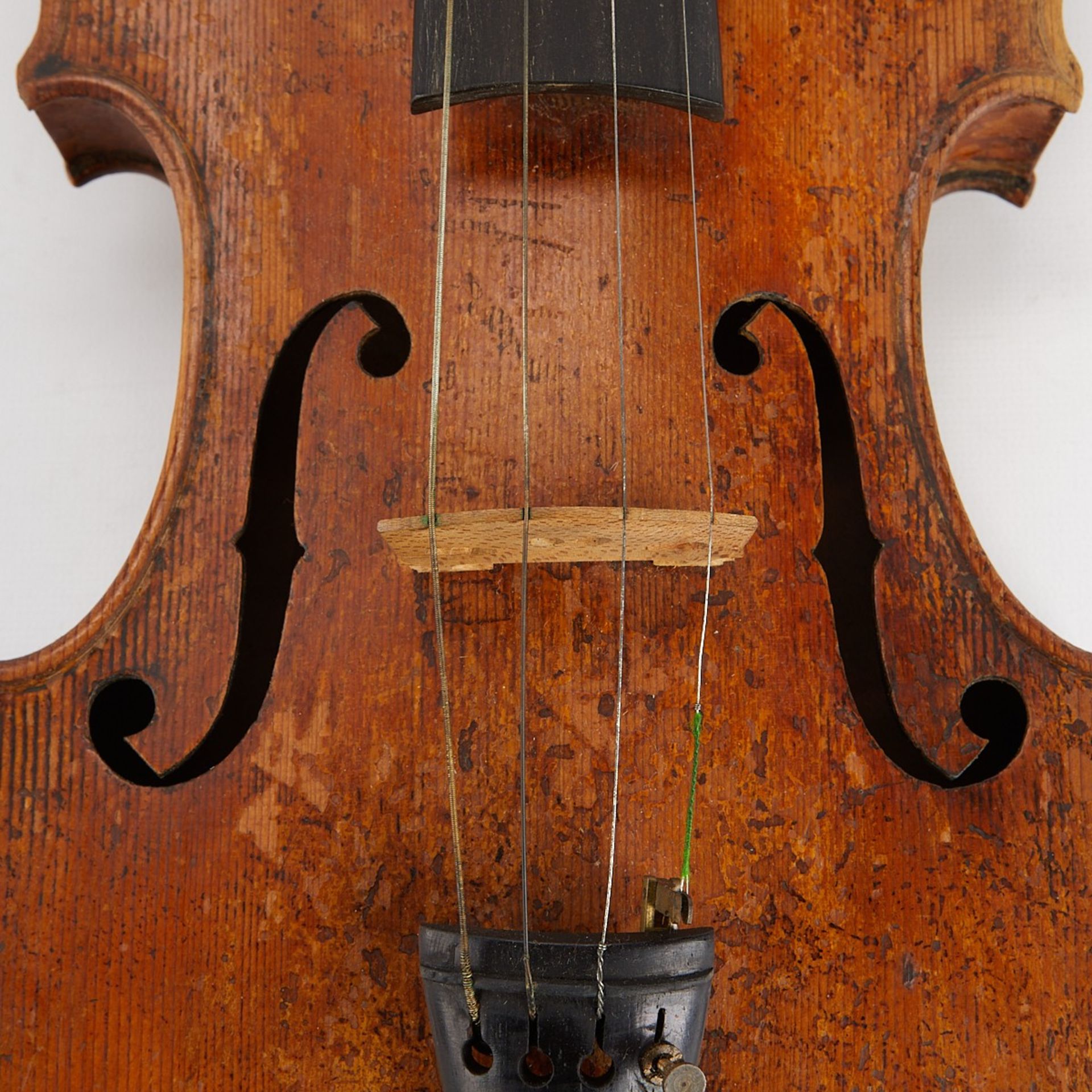 19th c. German Violin w/ Case & Bow - Bild 15 aus 21