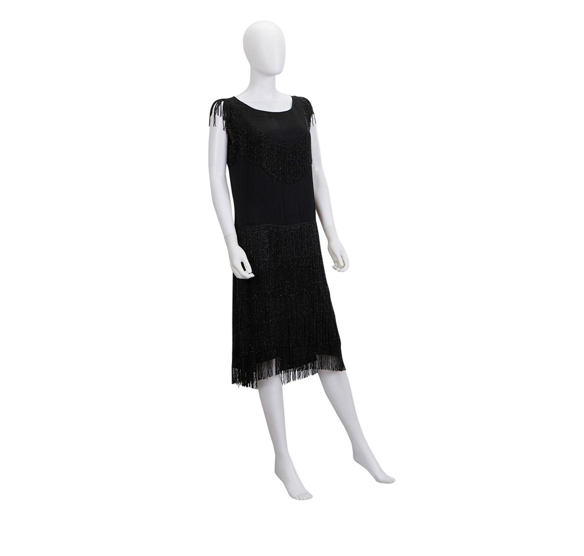 3 Black Beaded Flapper Dresses 1920s - Bild 28 aus 35