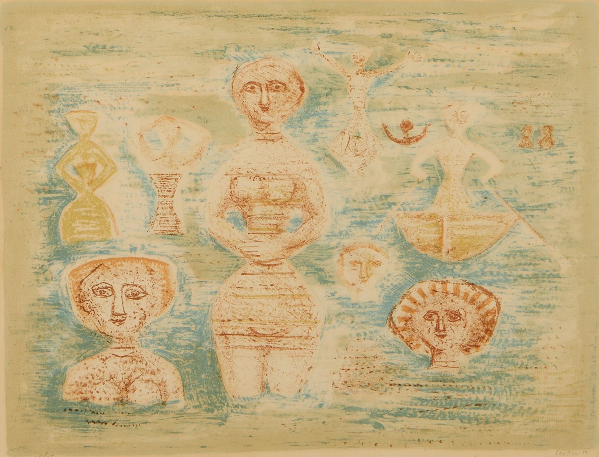 Massimo Campigli "Le Bagnati" Lithograph