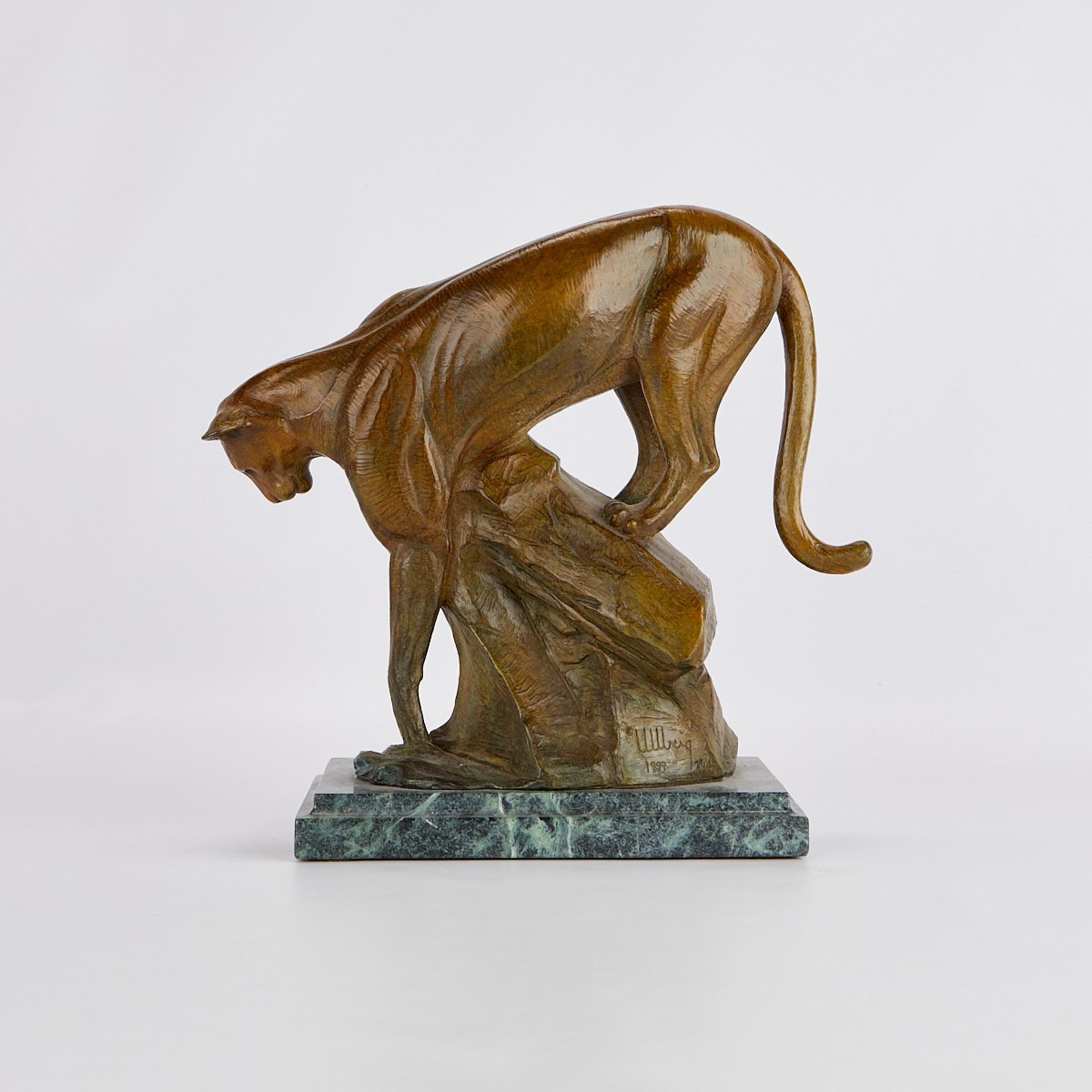 Kent Ullberg Water's Edge Cougar Bronze Sculpture - Image 5 of 12