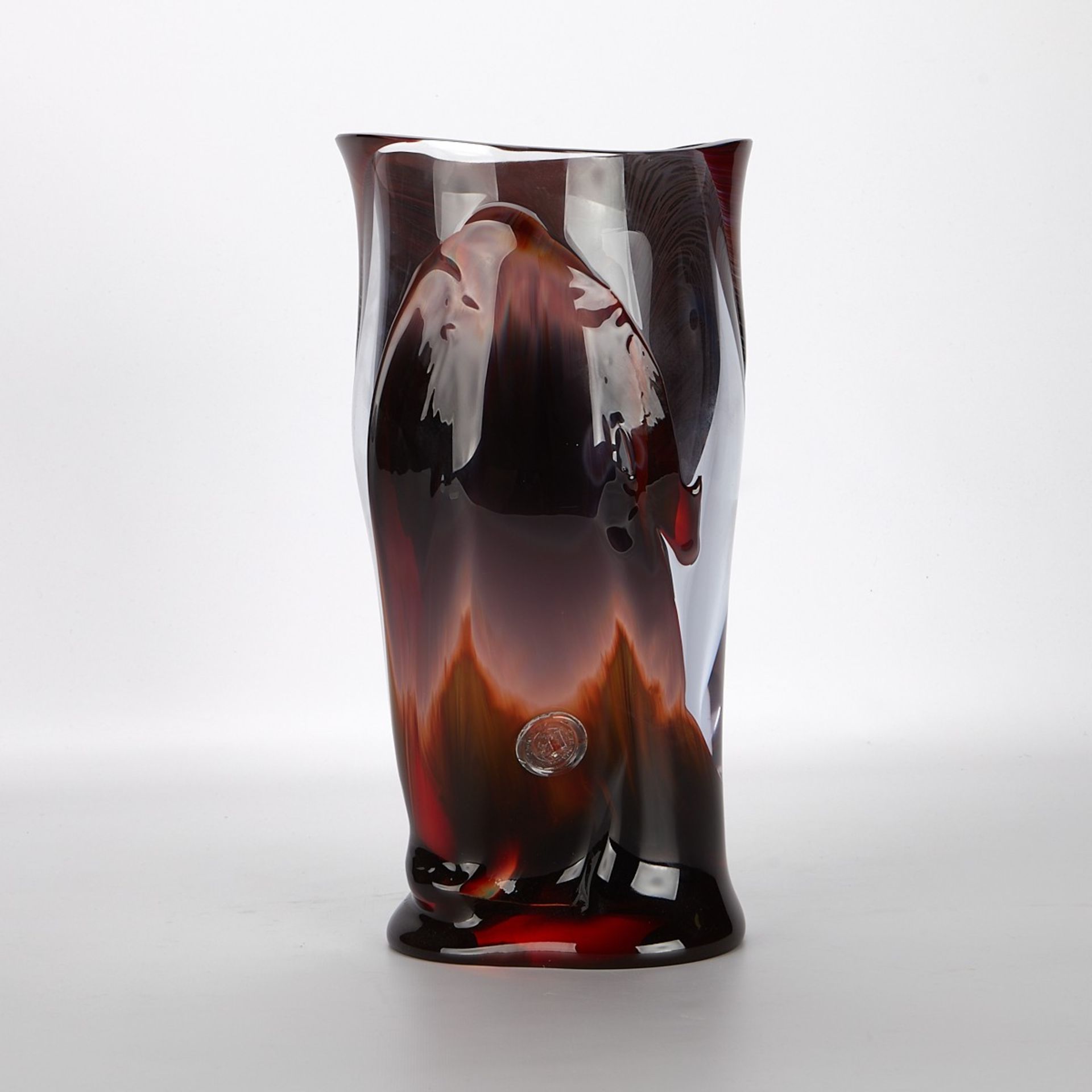 Dino Rosin Murano Italian Glass Vase - Image 4 of 11