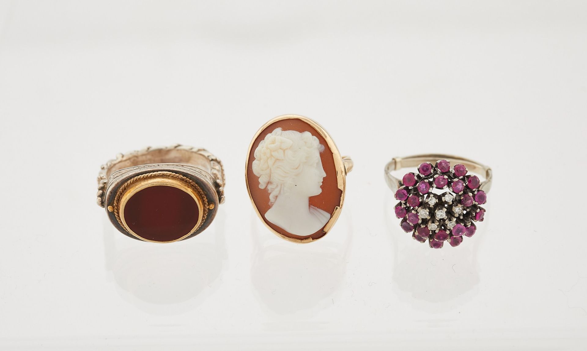 3 Rings - G. Noto, Ruby, and Sterling - Image 2 of 7