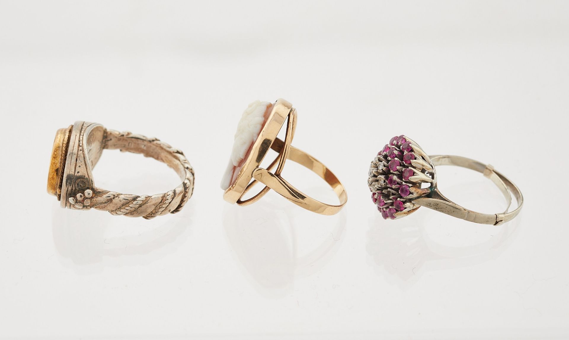 3 Rings - G. Noto, Ruby, and Sterling - Image 3 of 7