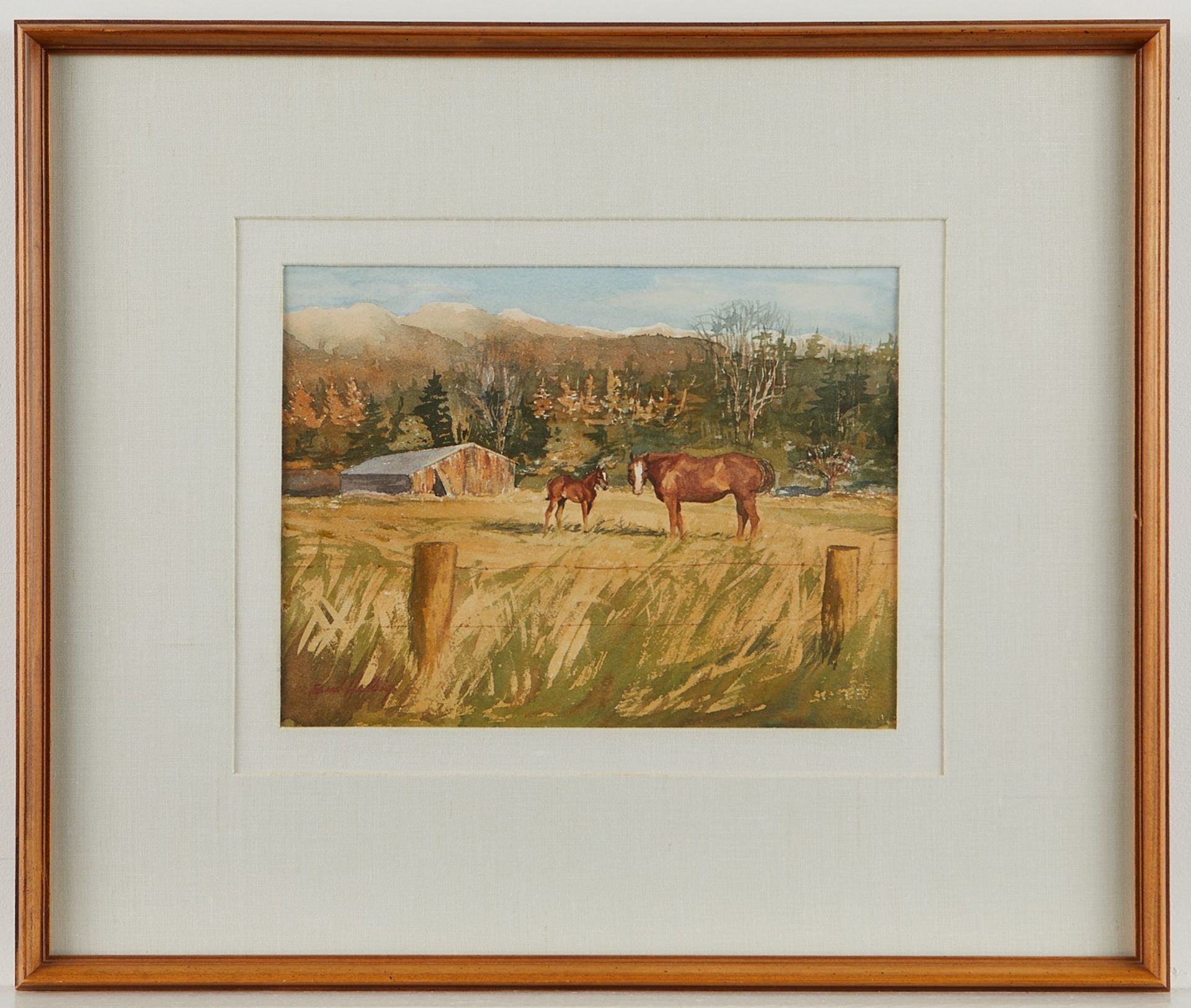 Bud Helbig Horse & Foal Watercolor Painting - Bild 2 aus 5