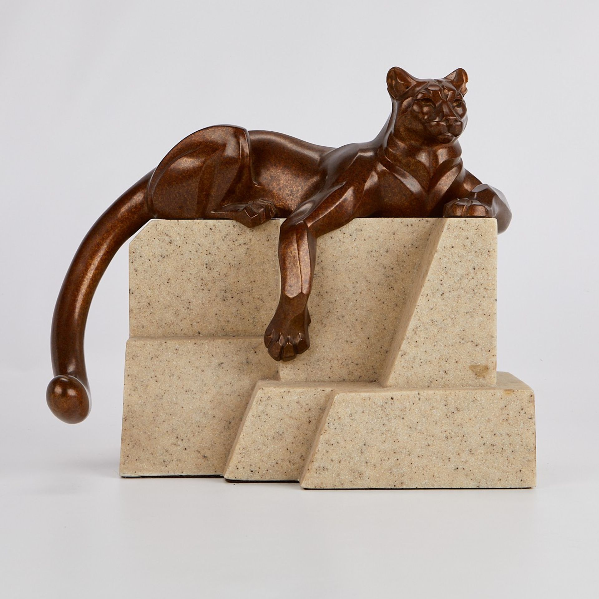 Janet Rosetta Bronze Cougar Sculpture - Image 3 of 12