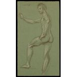 Paul Cadmus Male Nude Crayon on Green Paper