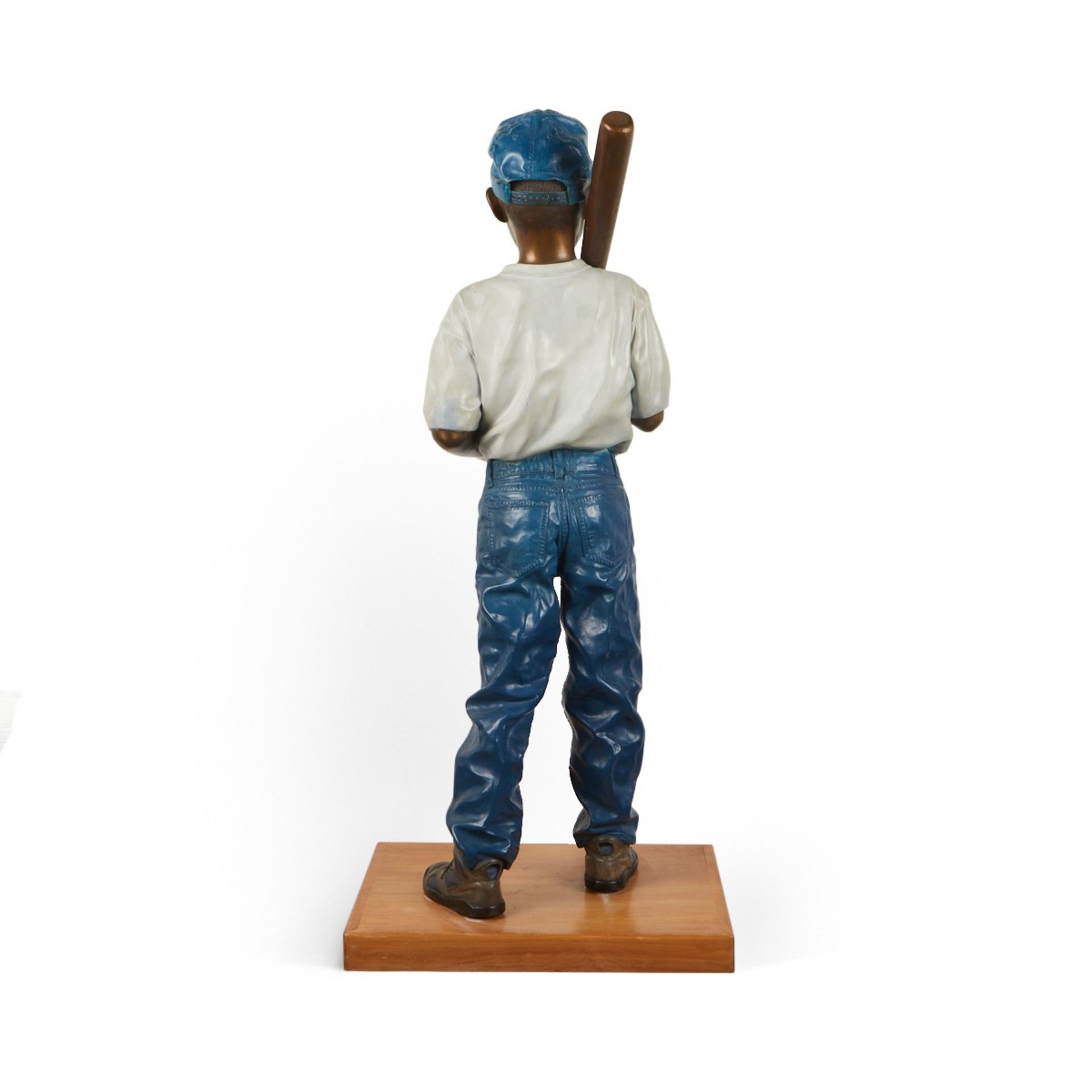 Ramon Parmenter Baseball Boy Bronze Sculpture - Image 4 of 9