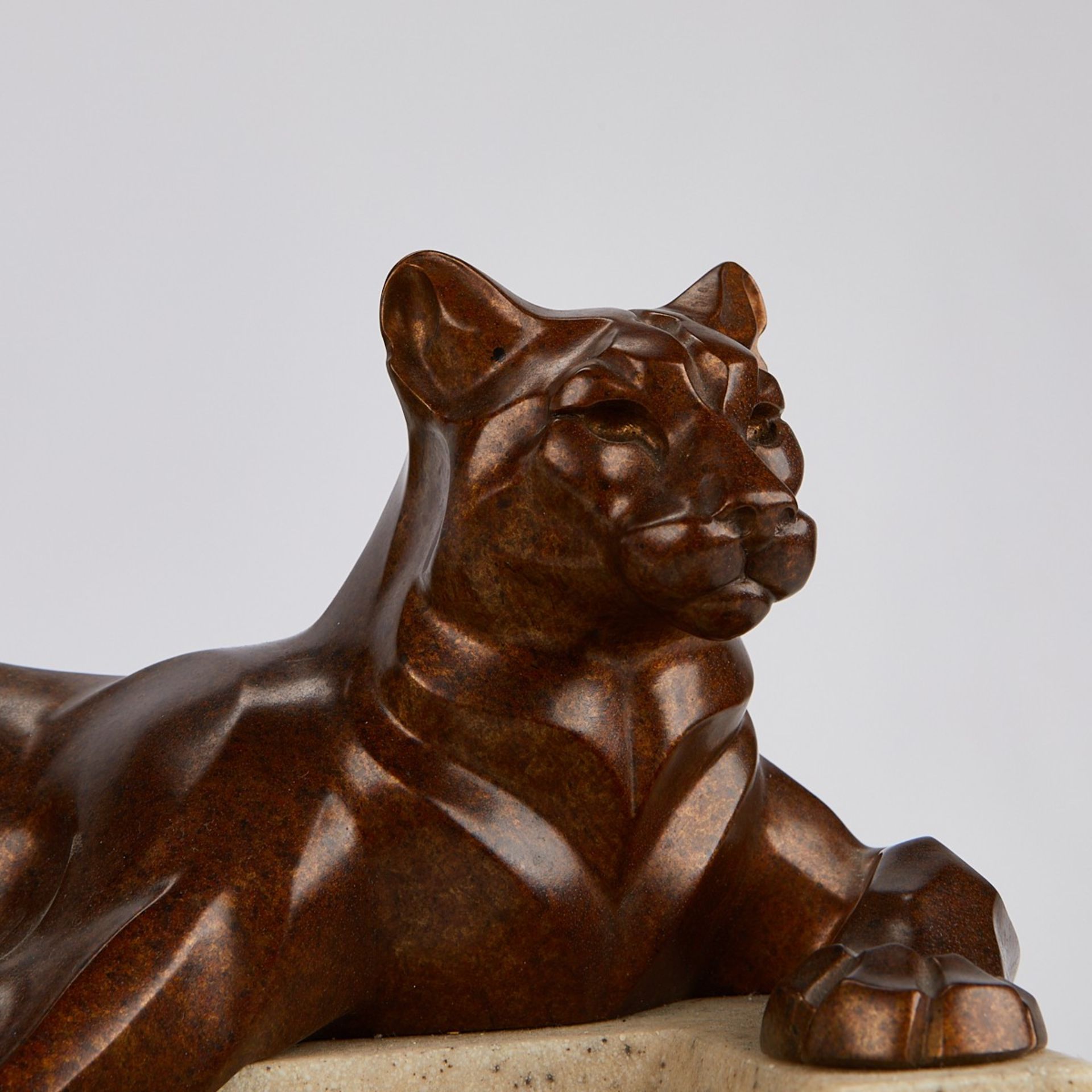 Janet Rosetta Bronze Cougar Sculpture - Image 9 of 12