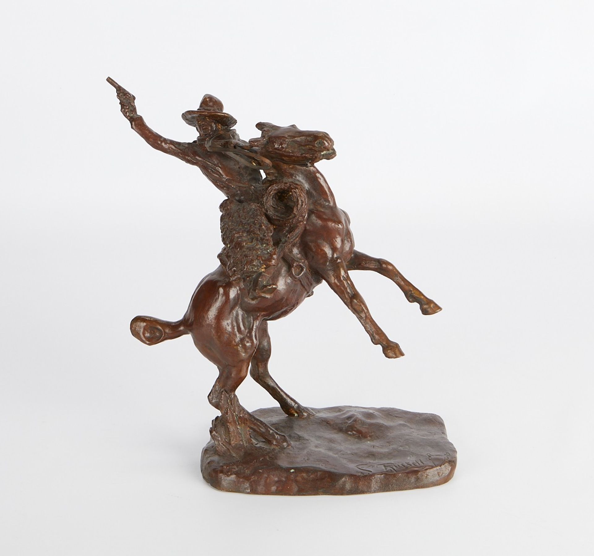 After Charles Russell "Smokin Up" Horse Bronze