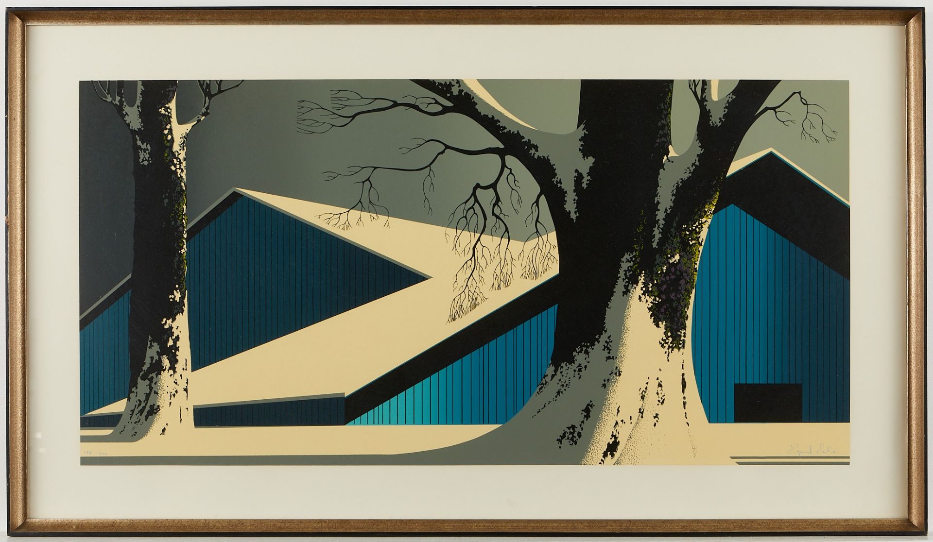 Eyvind Earle "Winter Quiet" Screenprint - Image 3 of 7