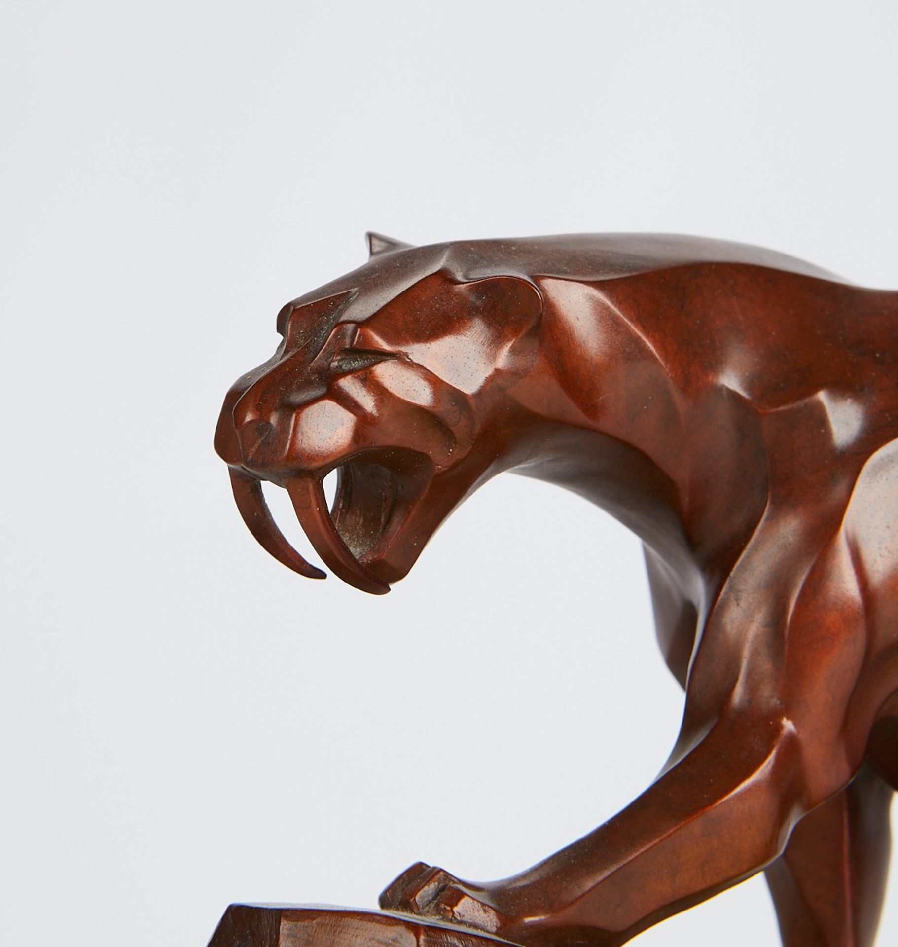 Janet Rosetta Sabre-Tooth Tiger Bronze Sculpture - Image 2 of 9