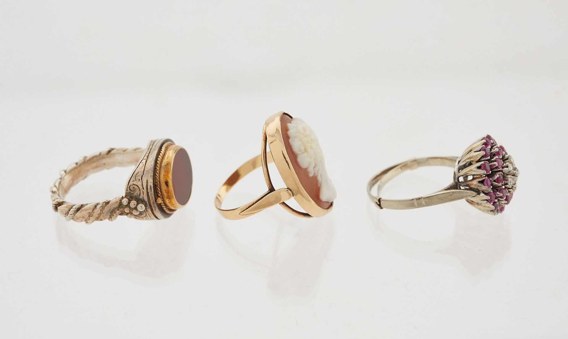 3 Rings - G. Noto, Ruby, and Sterling - Image 5 of 7