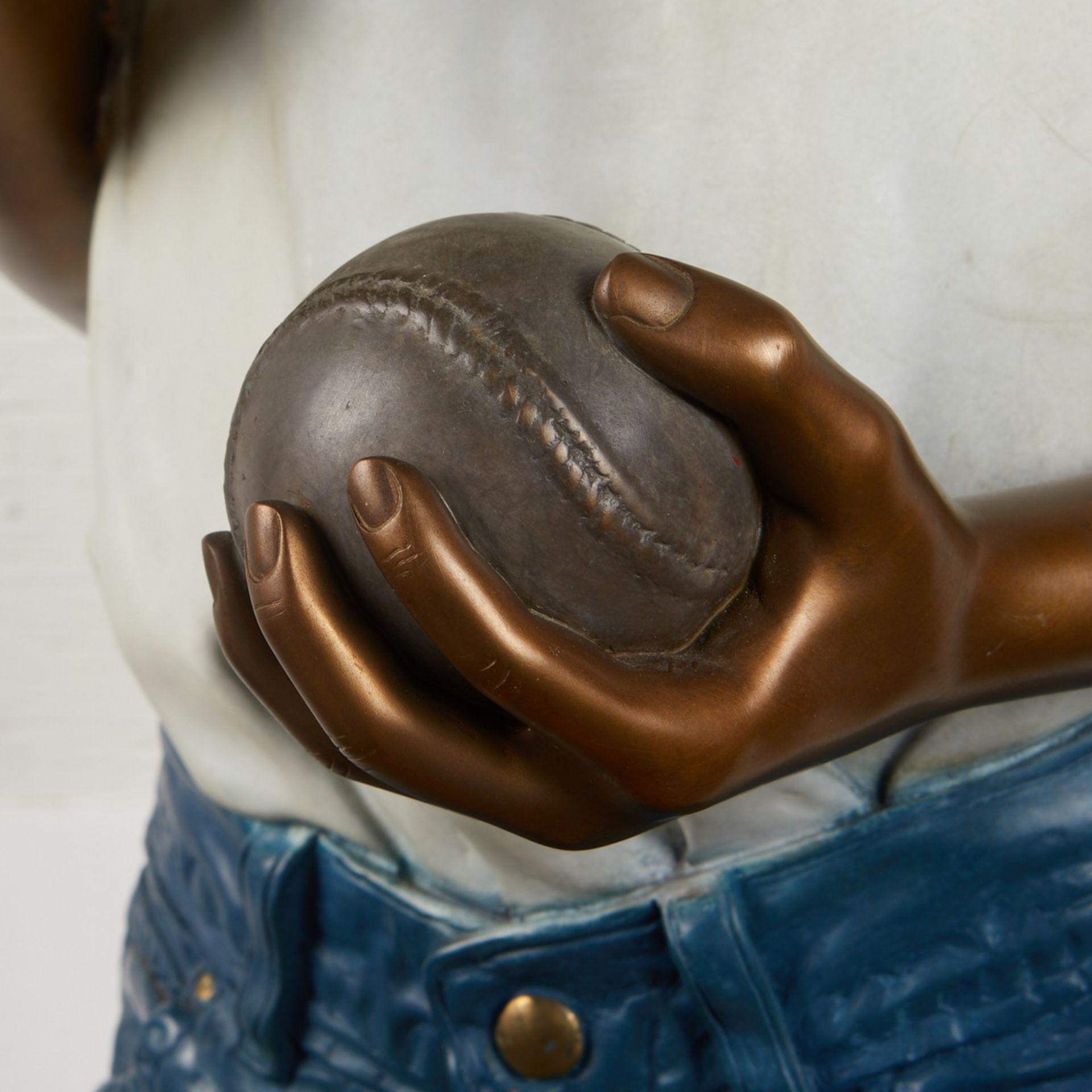 Ramon Parmenter Baseball Boy Bronze Sculpture - Image 7 of 9
