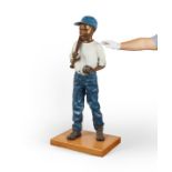 Ramon Parmenter Baseball Boy Bronze Sculpture