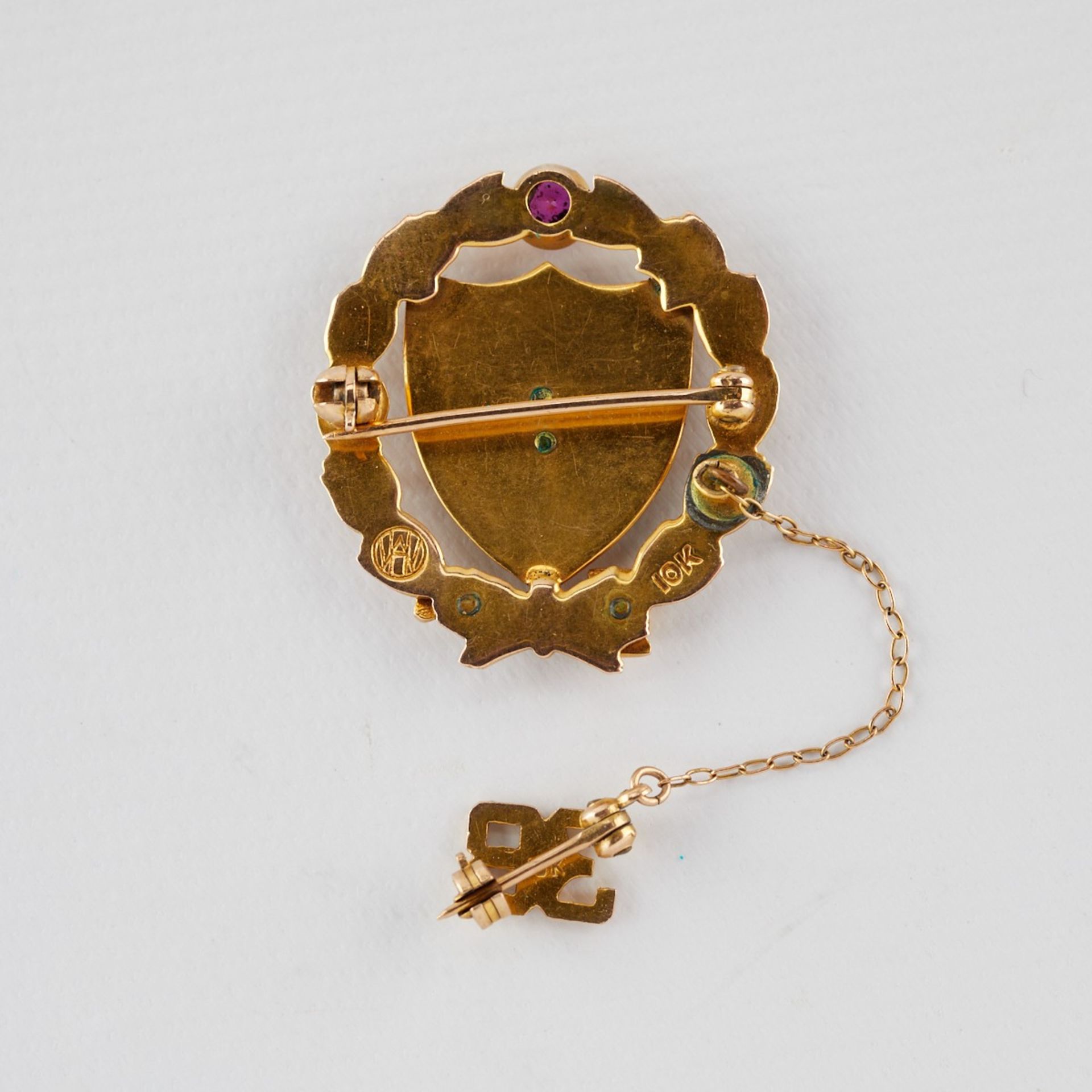 10K Gold VFW Auxiliary Pin w/ Ruby - Image 4 of 5