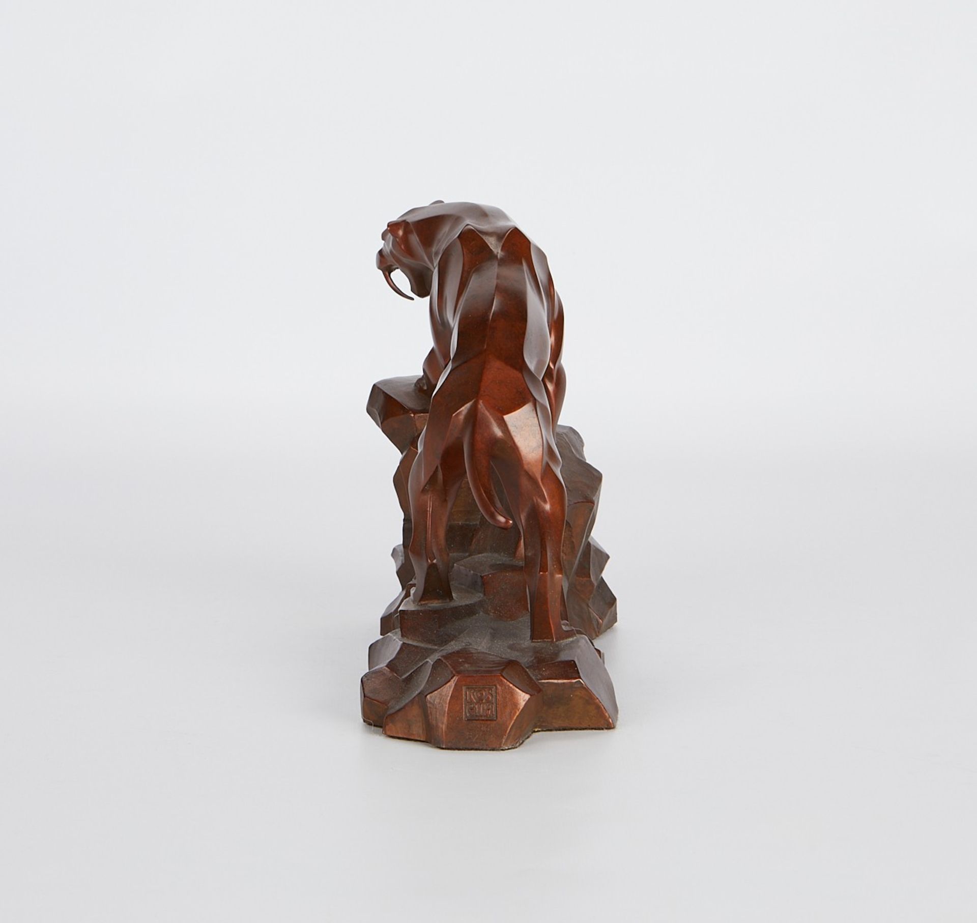 Janet Rosetta Sabre-Tooth Tiger Bronze Sculpture - Image 3 of 9