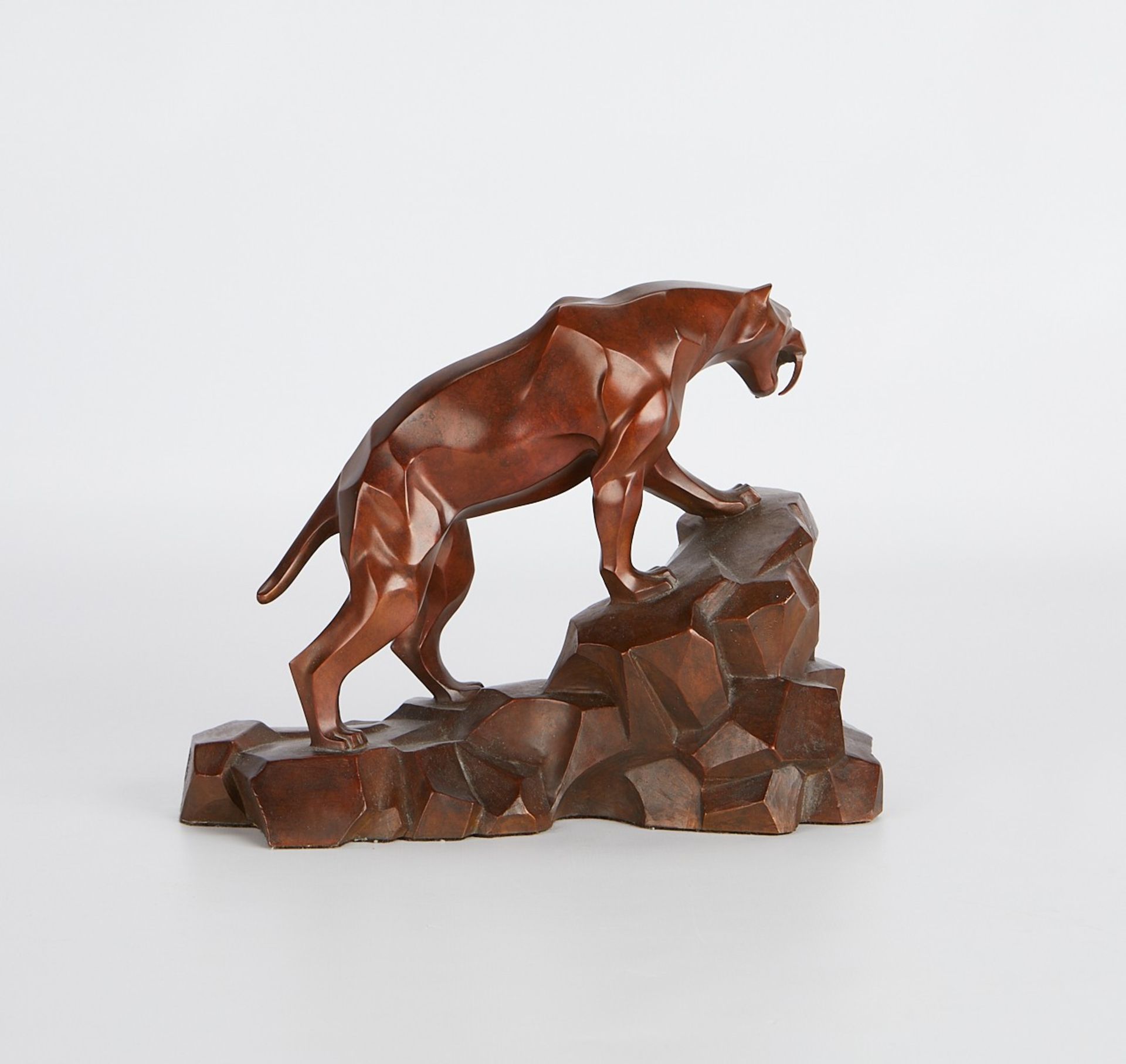 Janet Rosetta Sabre-Tooth Tiger Bronze Sculpture - Image 4 of 9