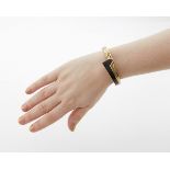 Robert Wander France 14K Gold & Onyx Cuff Bracelet