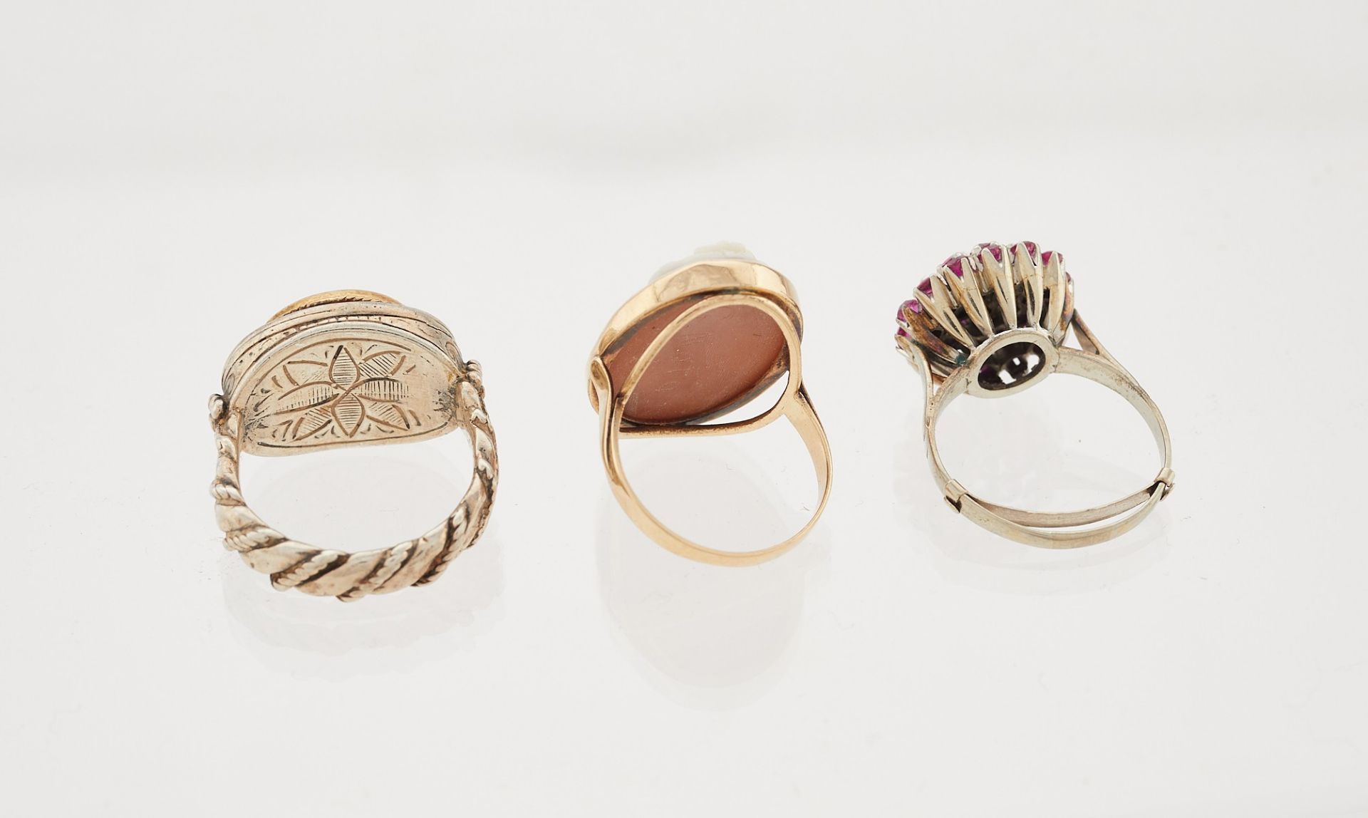 3 Rings - G. Noto, Ruby, and Sterling - Image 4 of 7