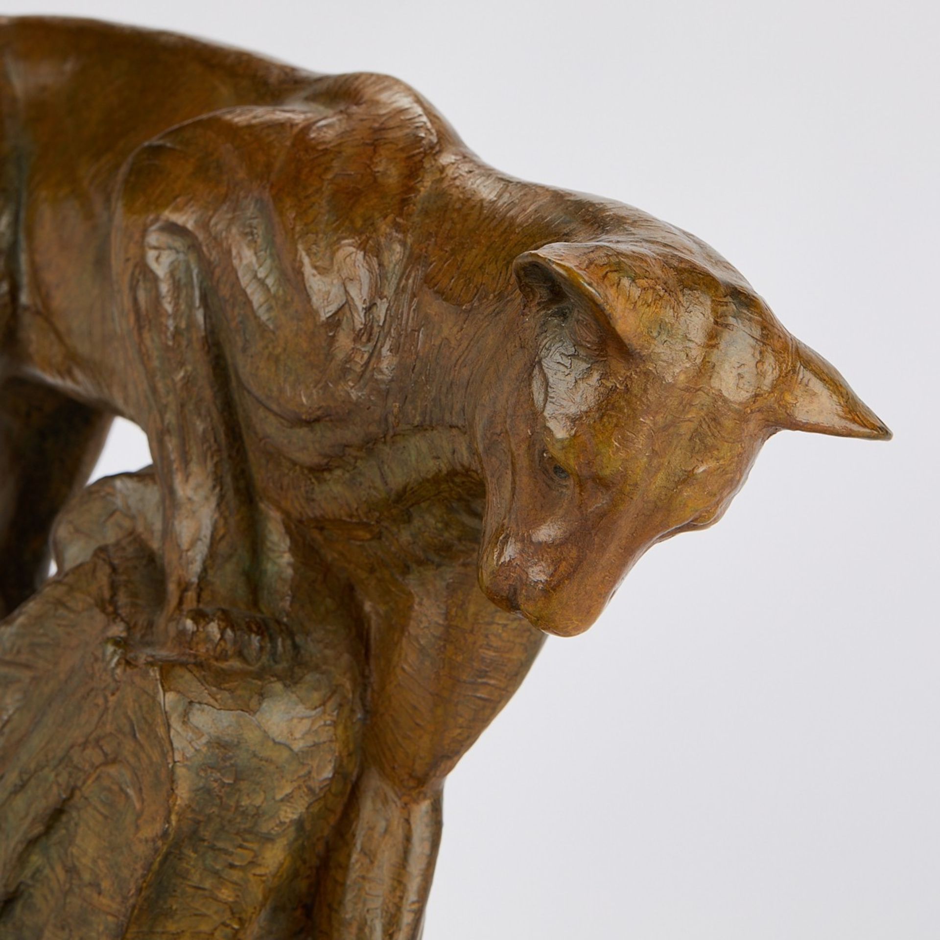 Kent Ullberg Water's Edge Cougar Bronze Sculpture - Image 12 of 12