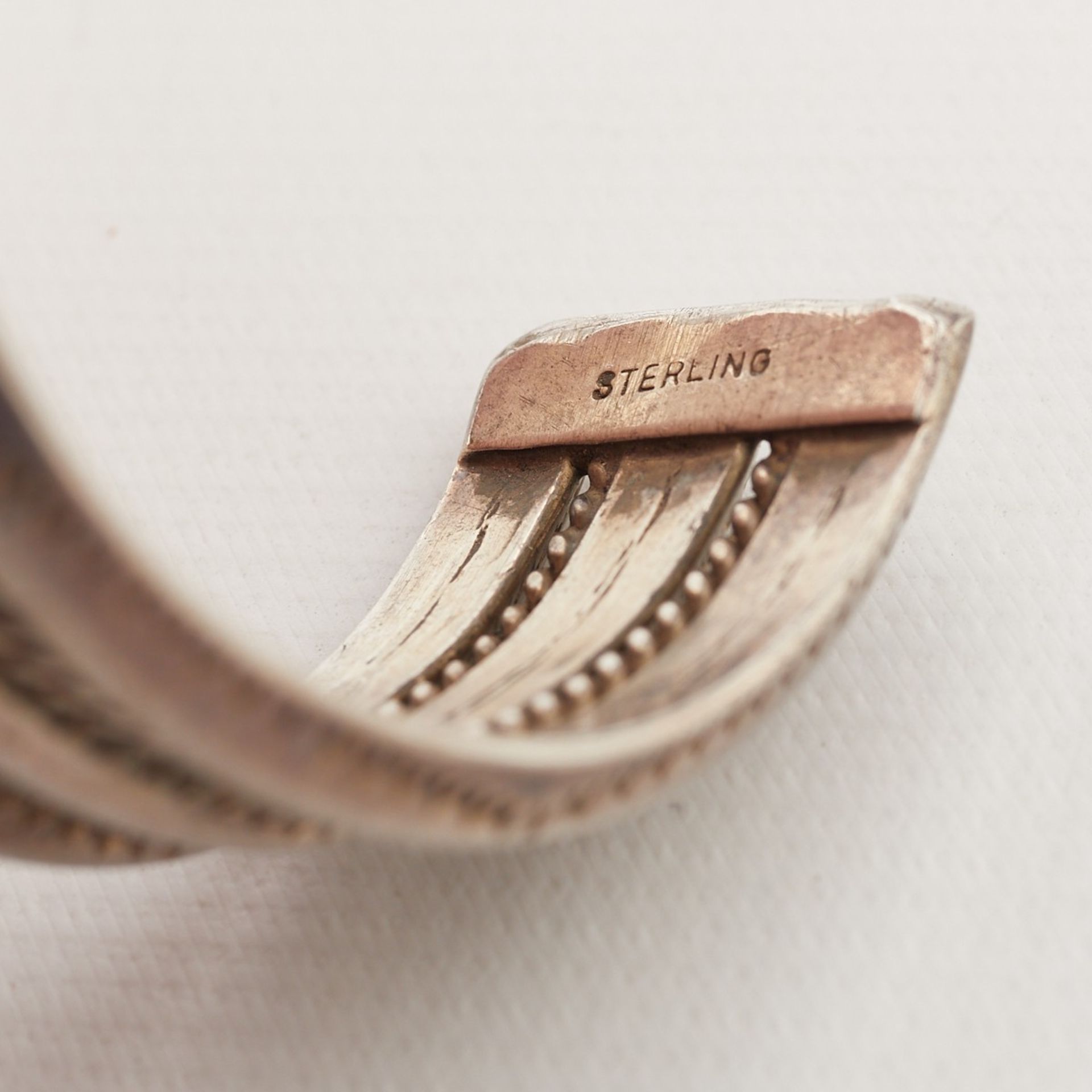 4 Silver Southwest Bracelets - 3 Sterling - Image 8 of 10