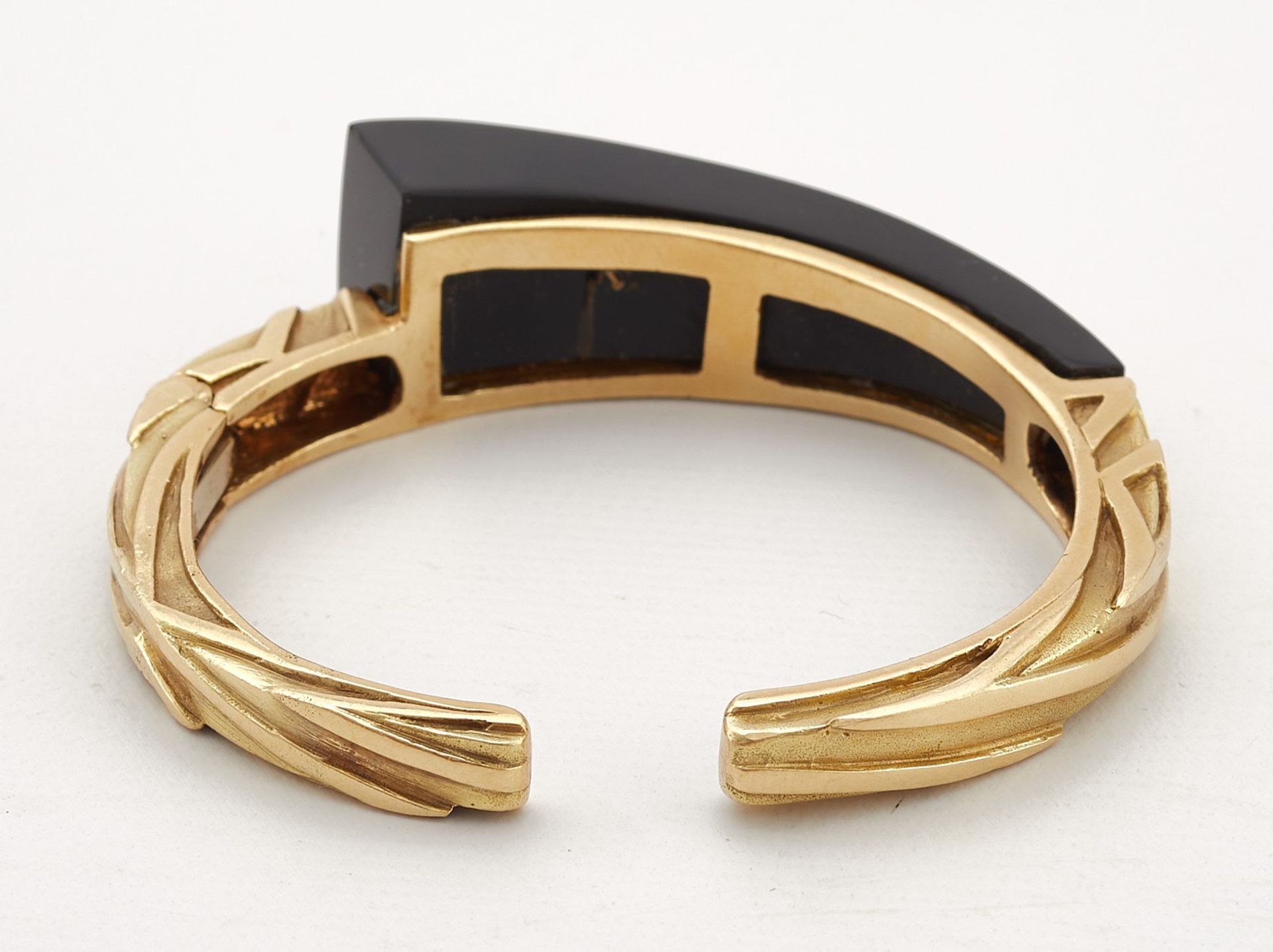 Robert Wander France 14K Gold & Onyx Cuff Bracelet - Image 3 of 7