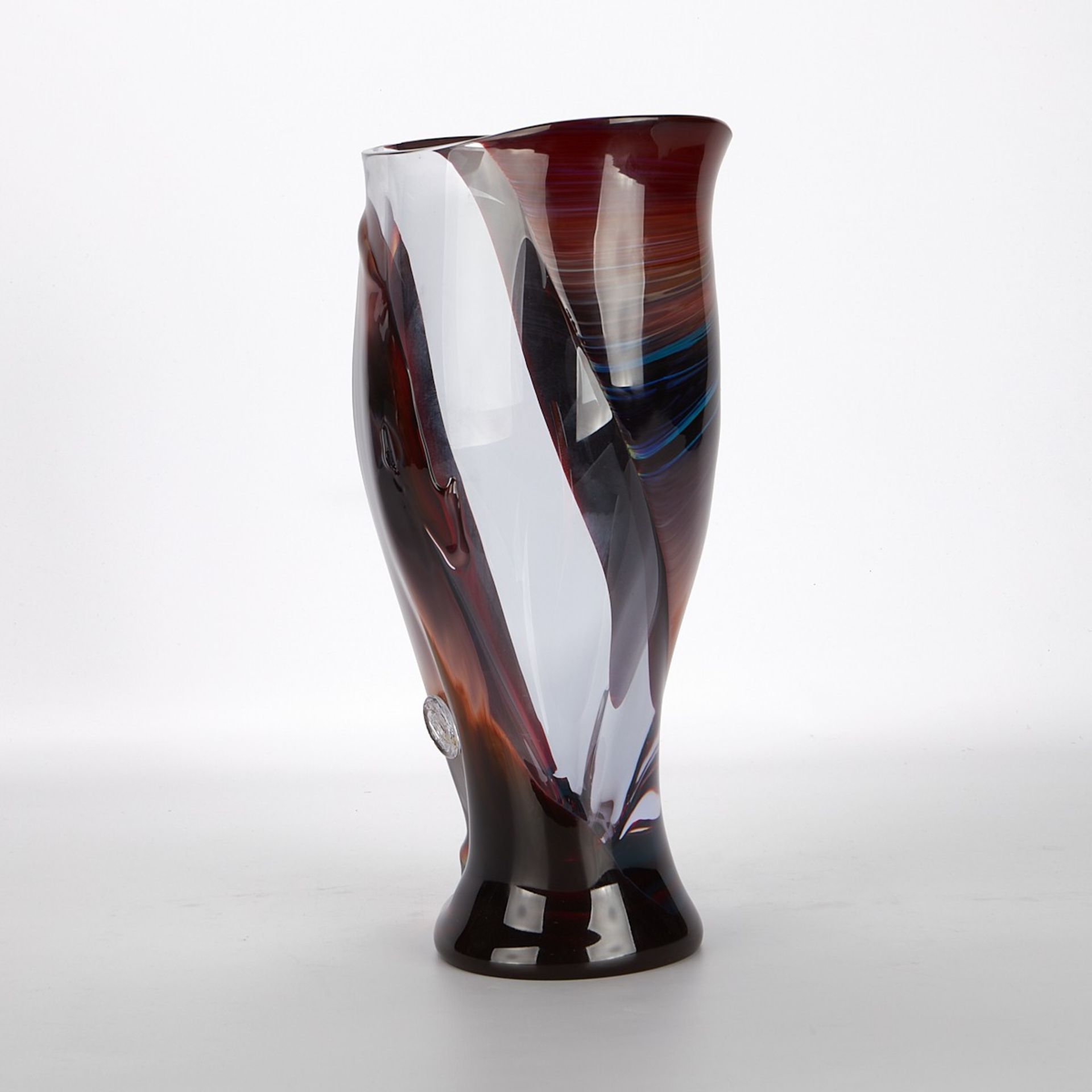 Dino Rosin Murano Italian Glass Vase - Image 5 of 11