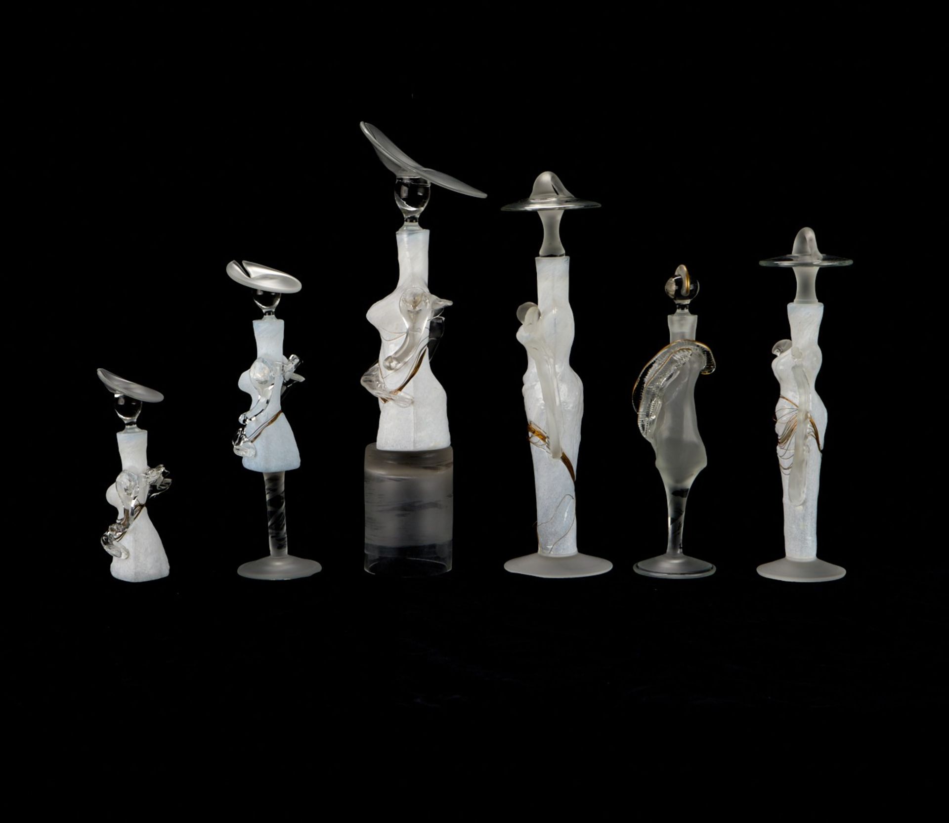 6 Figural Glass Perfume Bottles Elena Graure Manta - Image 3 of 10