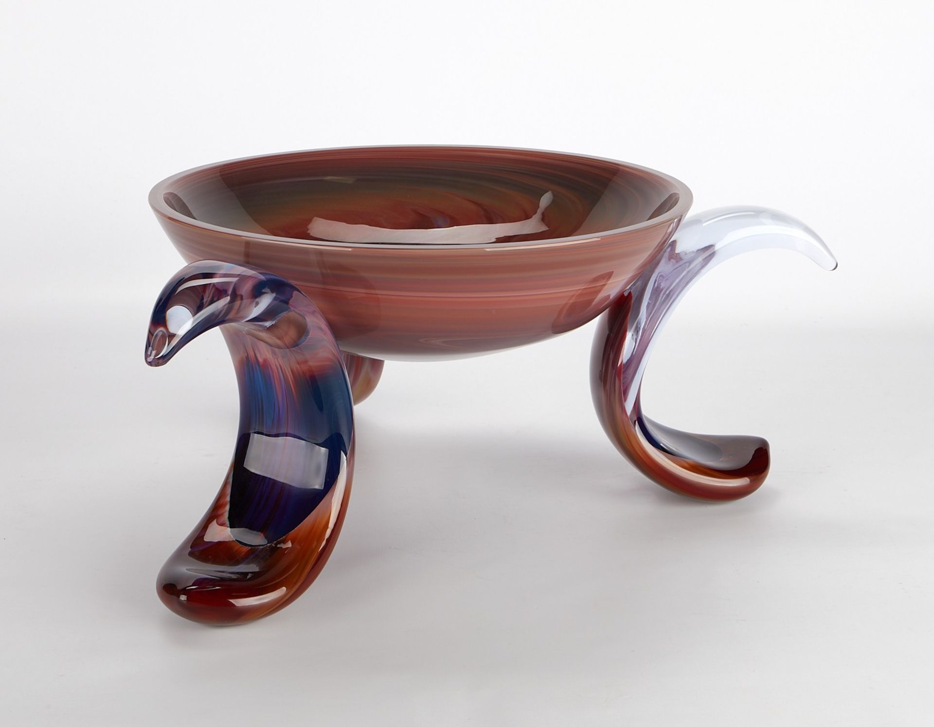 Dino Rosin Ikebana Glass Bowl w/ Legs - Image 4 of 9