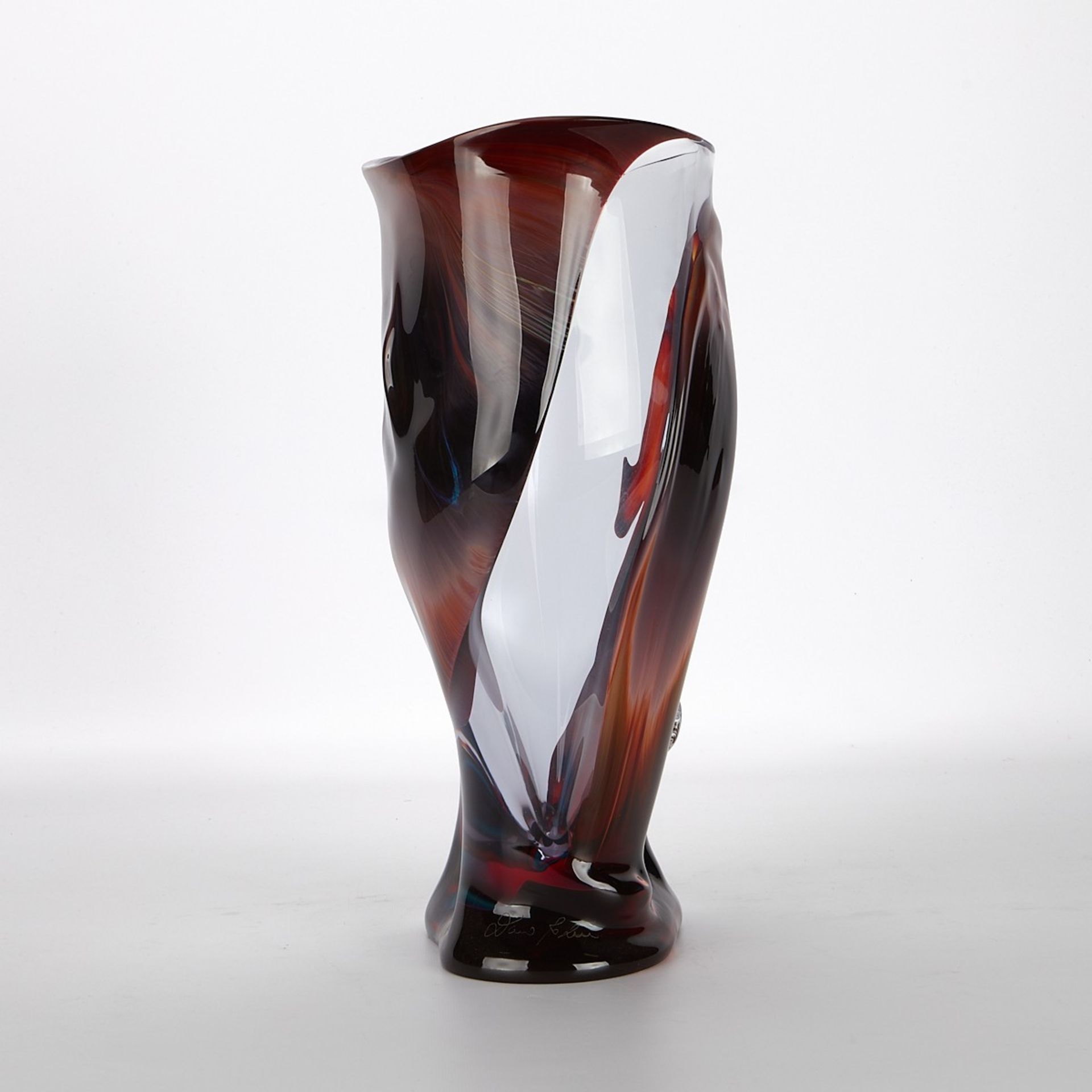 Dino Rosin Murano Italian Glass Vase - Image 3 of 11