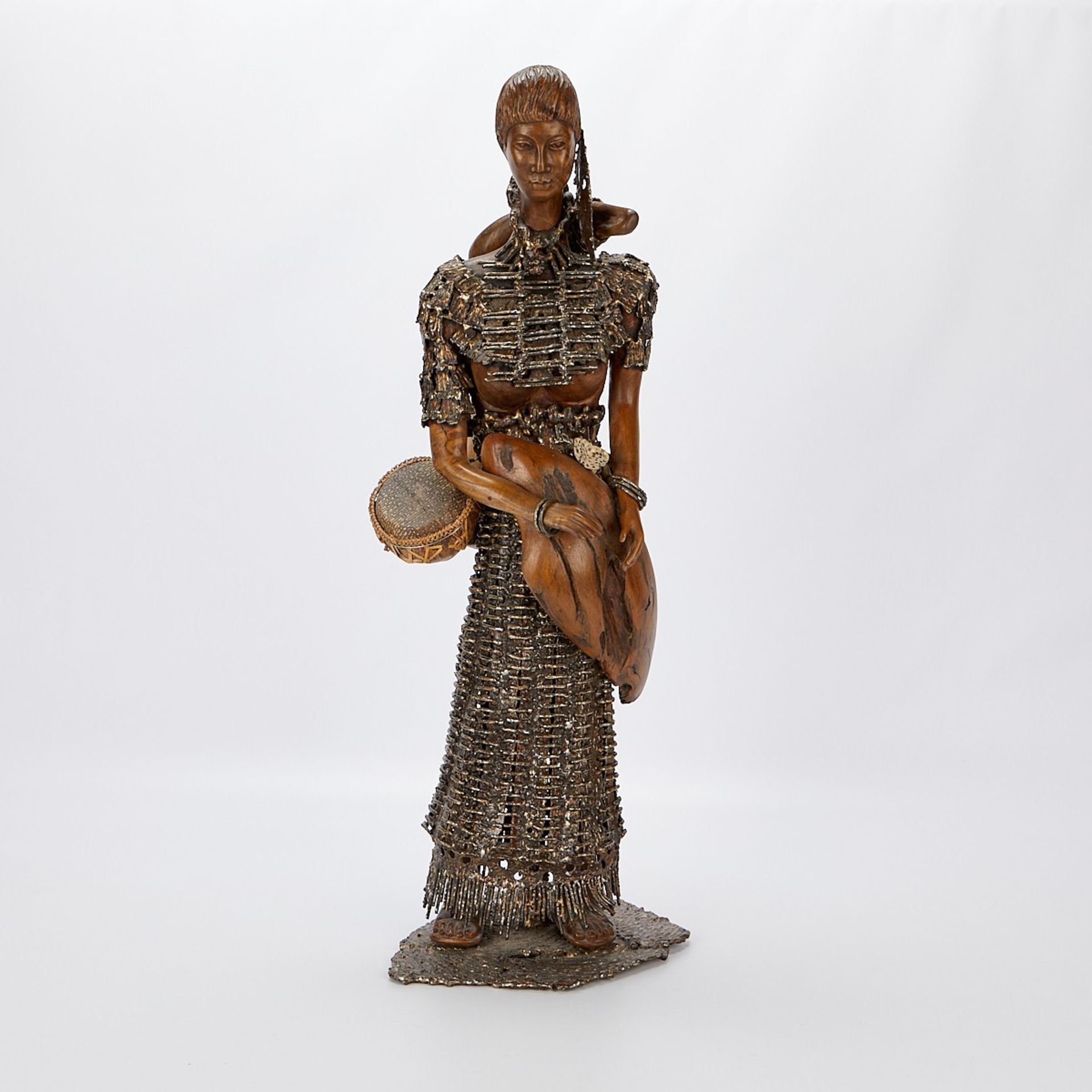 Rey Paz Contreras "Mandaya Woman" Sculpture - Image 3 of 13