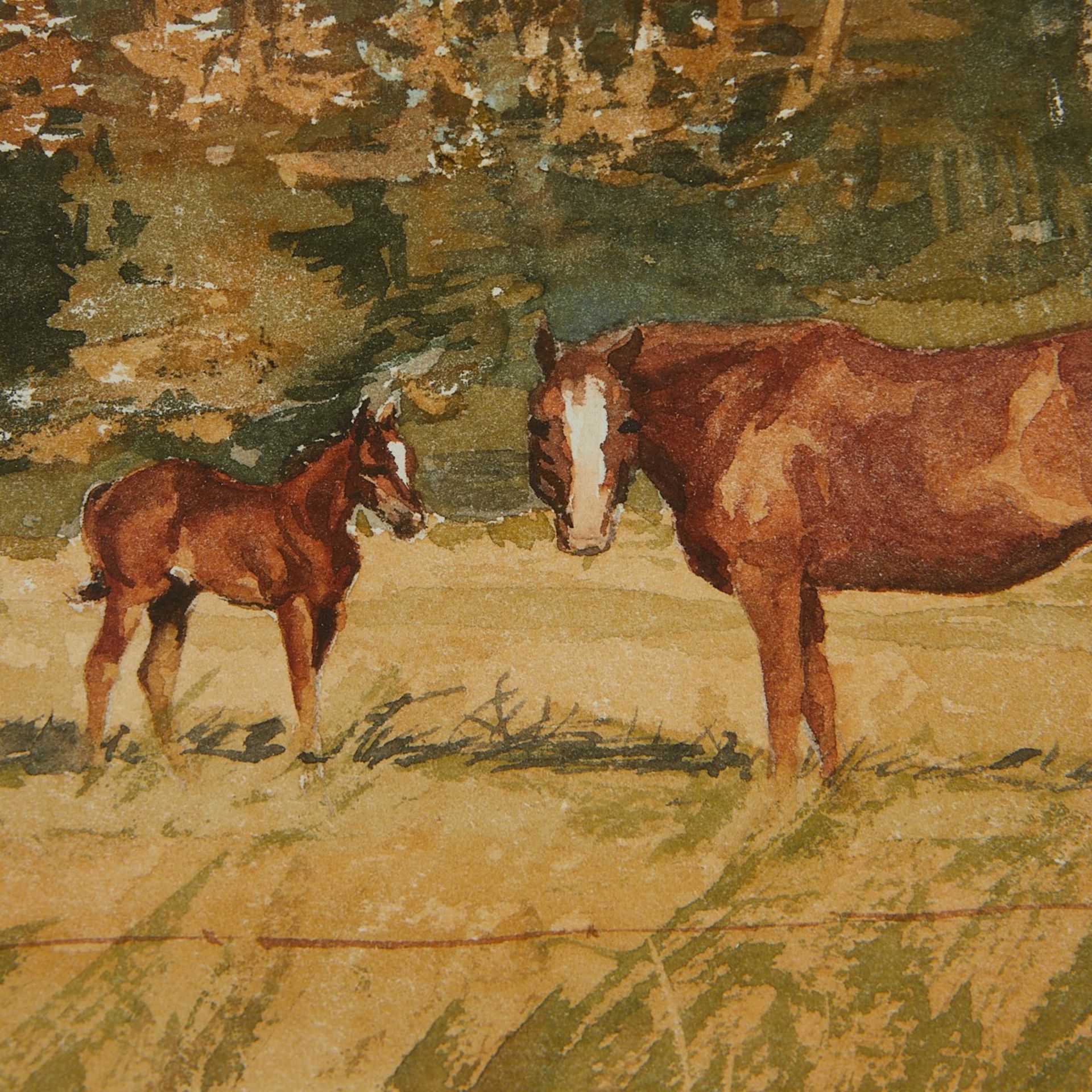 Bud Helbig Horse & Foal Watercolor Painting - Bild 3 aus 5