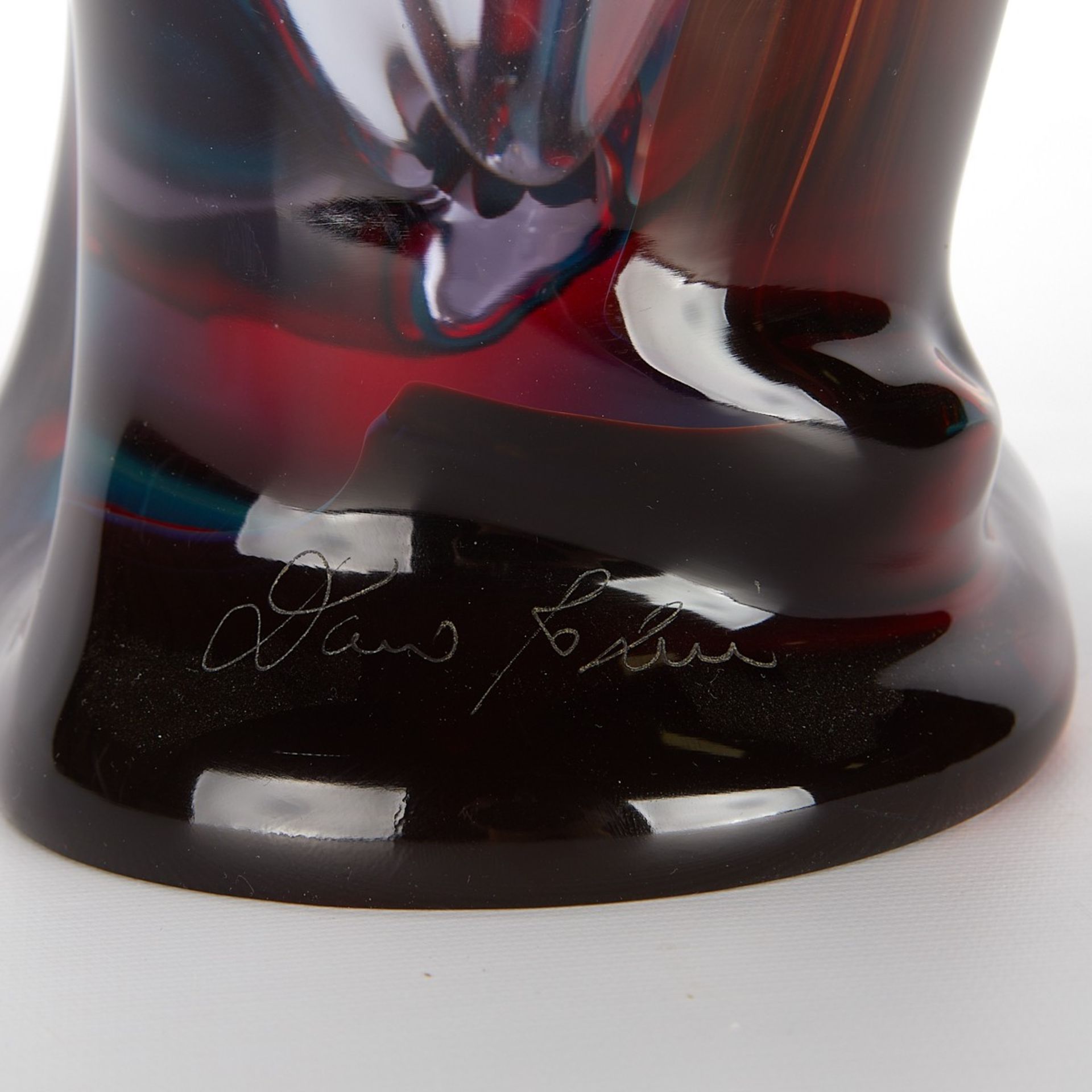 Dino Rosin Murano Italian Glass Vase - Image 11 of 11