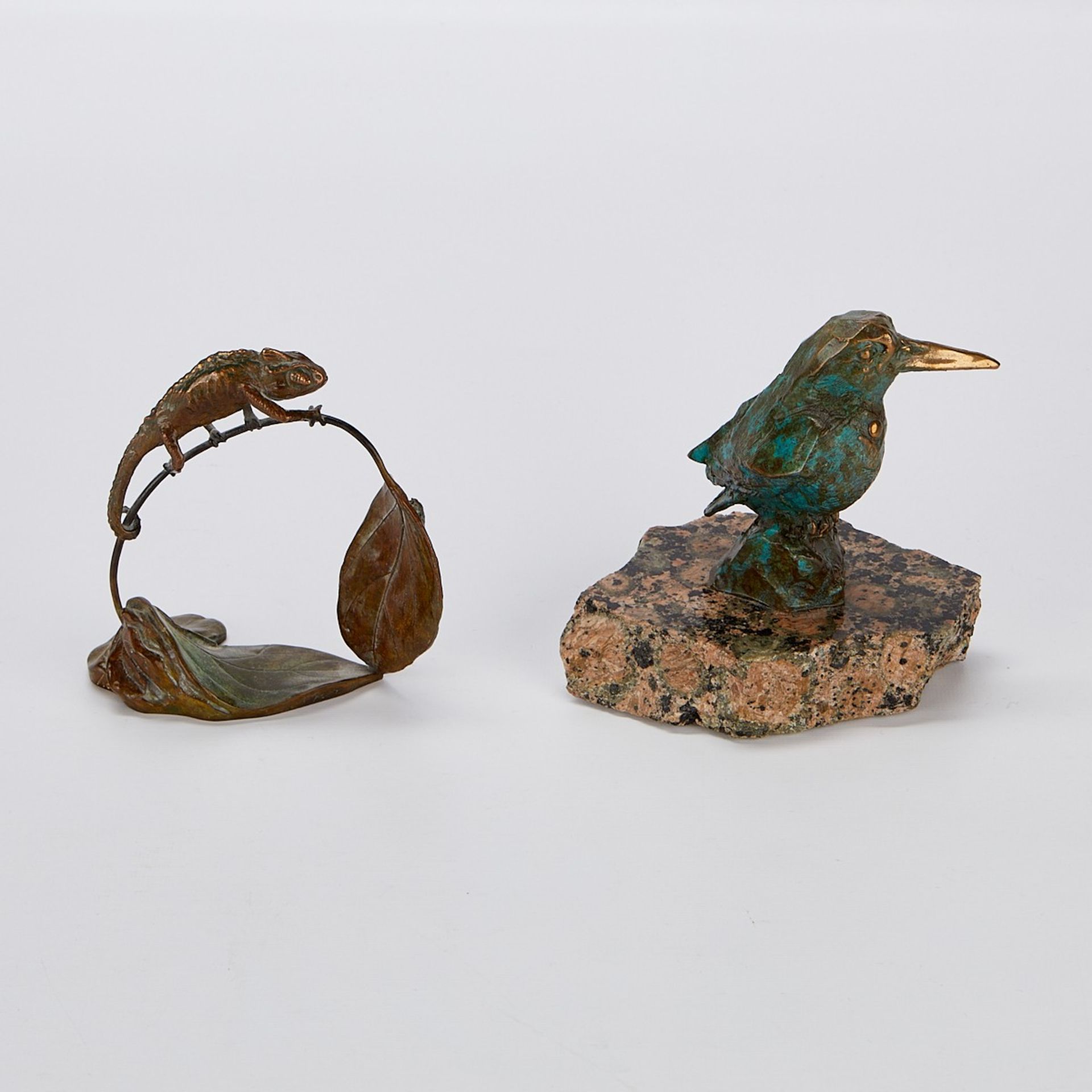 2 Bronze Sculptures - Bird & Chameleon - Image 7 of 13
