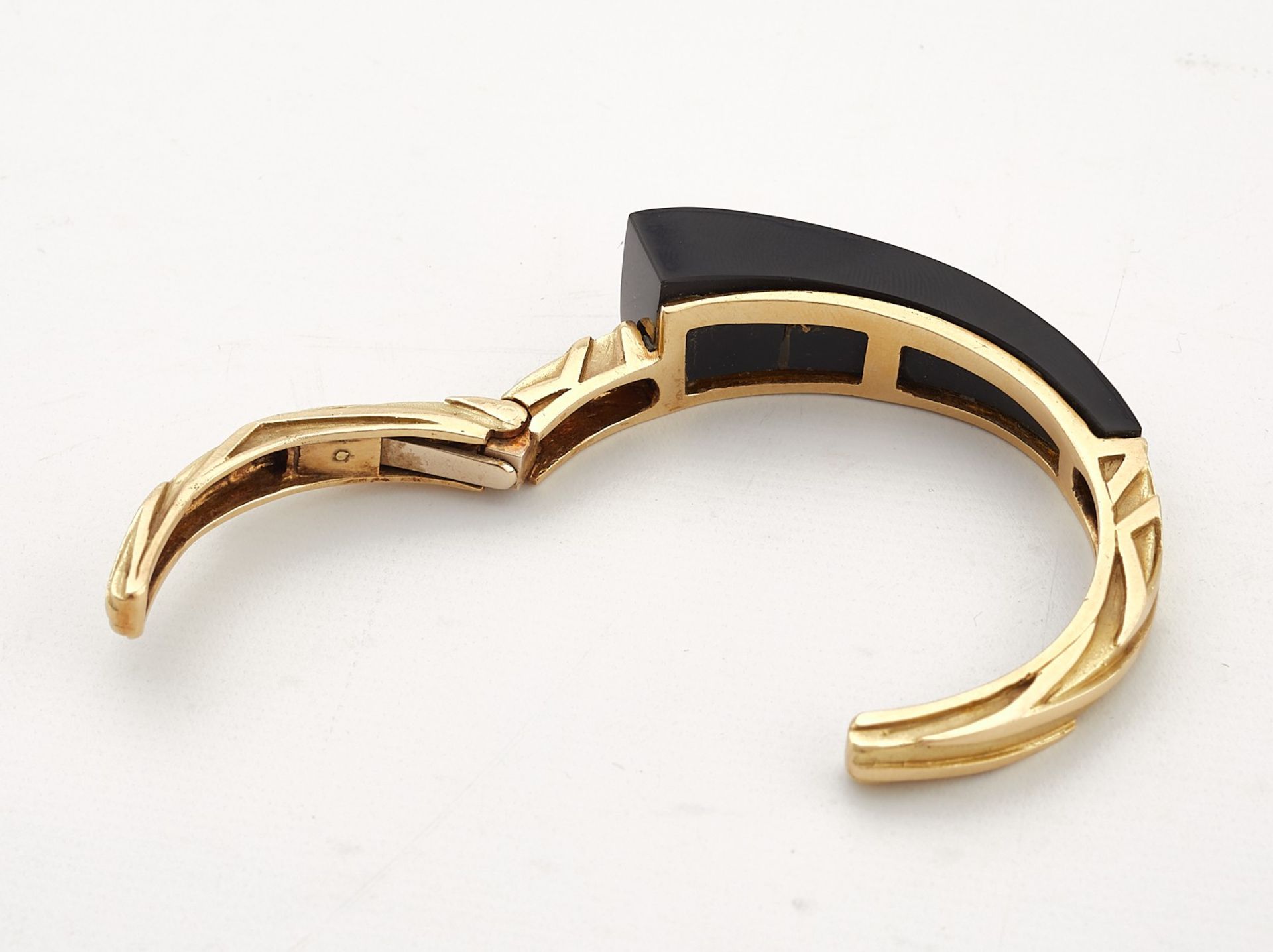 Robert Wander France 14K Gold & Onyx Cuff Bracelet - Image 5 of 7