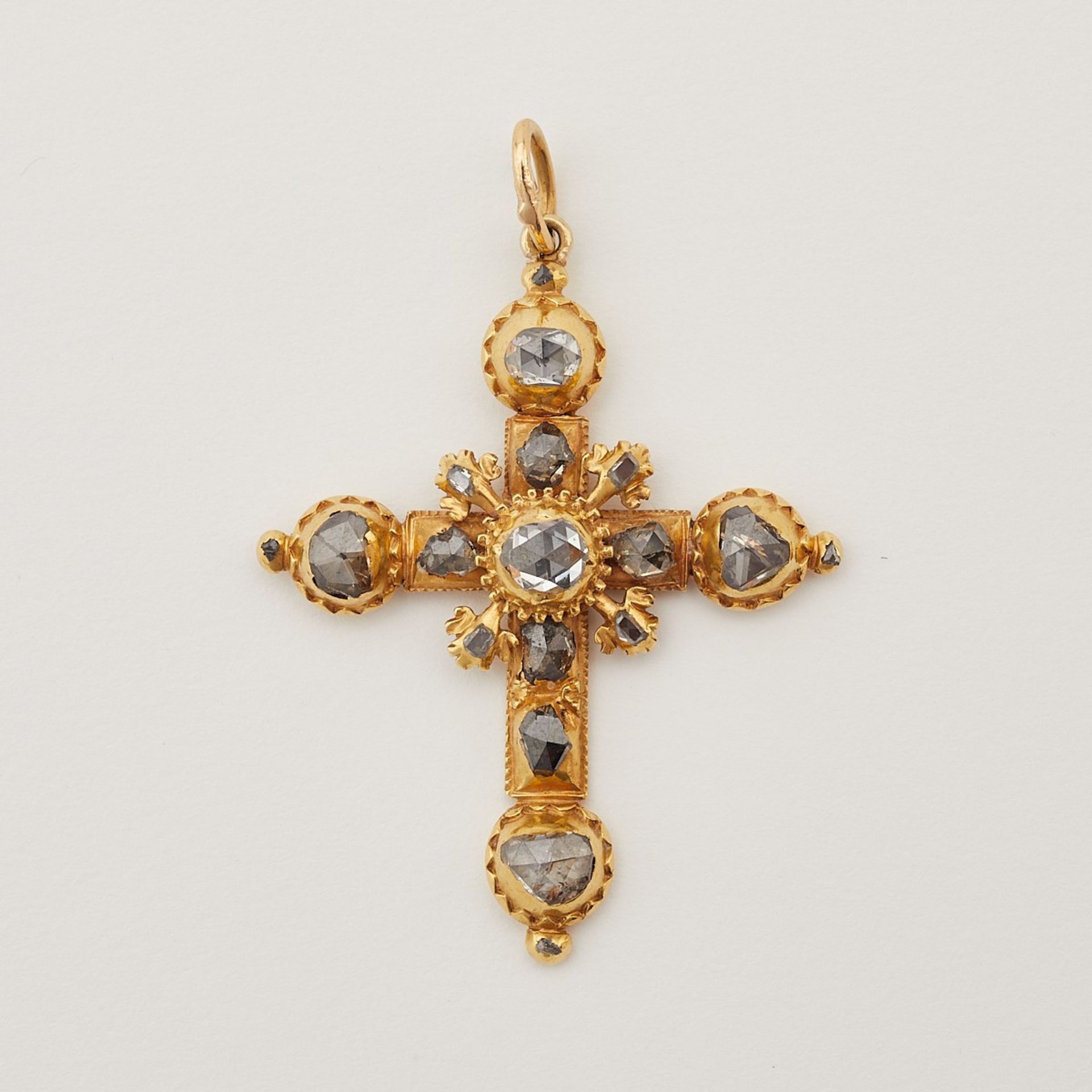 18K Gold & Diamond Crucifix Pendant - Bild 2 aus 3