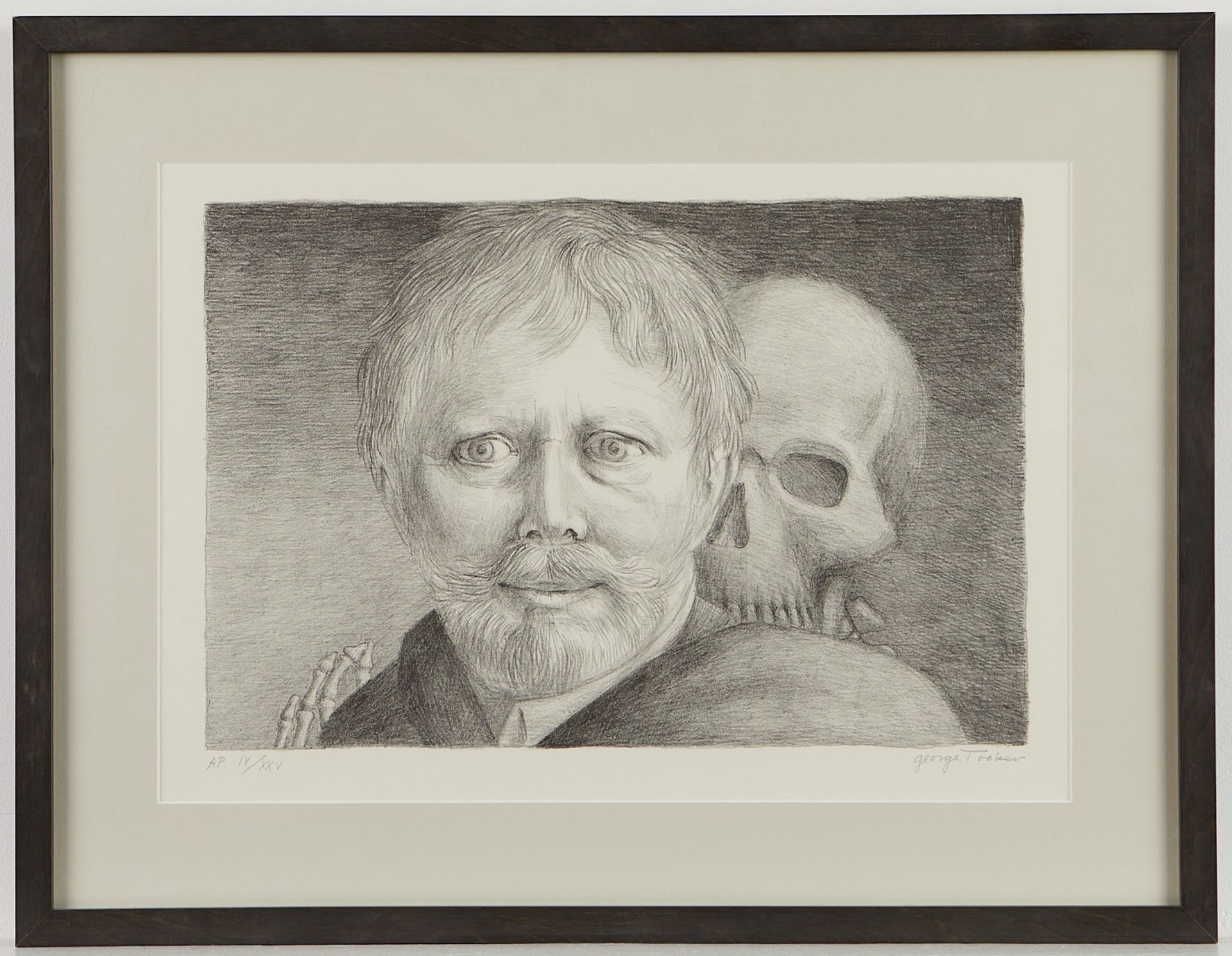 George Tooker "Self Portrait" Lithograph 1996 - Image 2 of 6