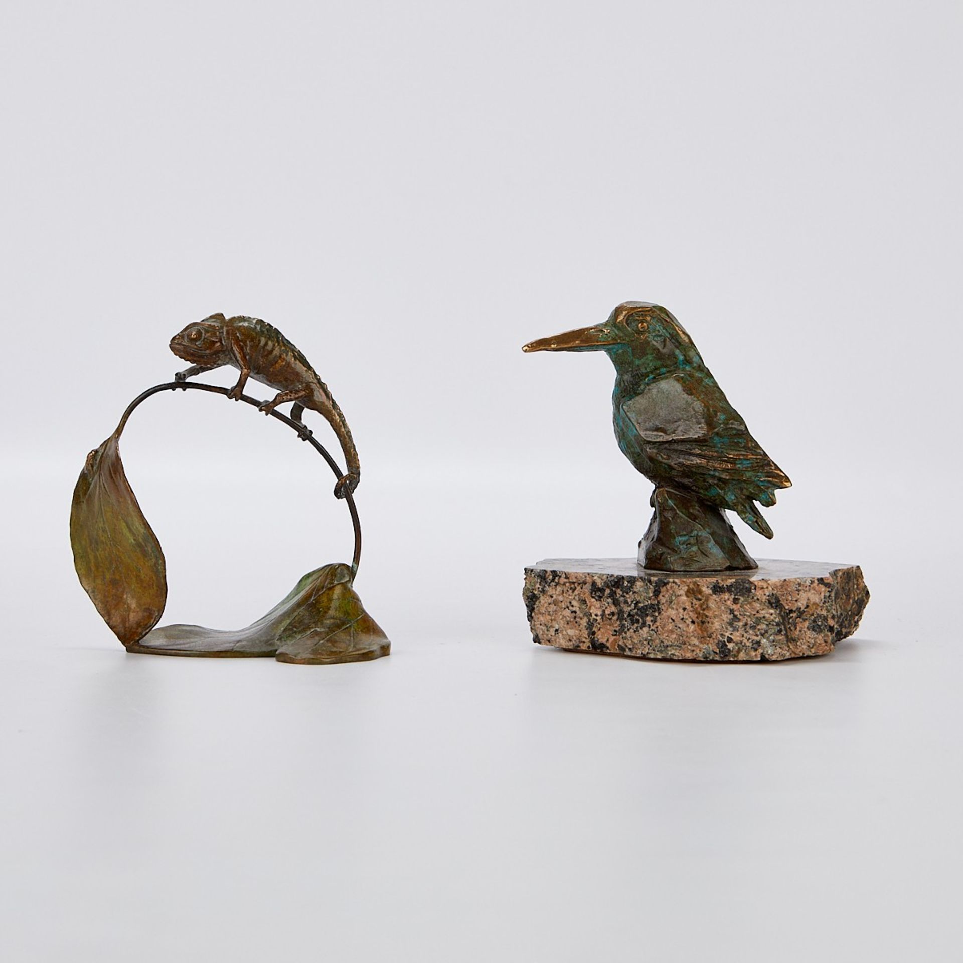 2 Bronze Sculptures - Bird & Chameleon - Image 4 of 13