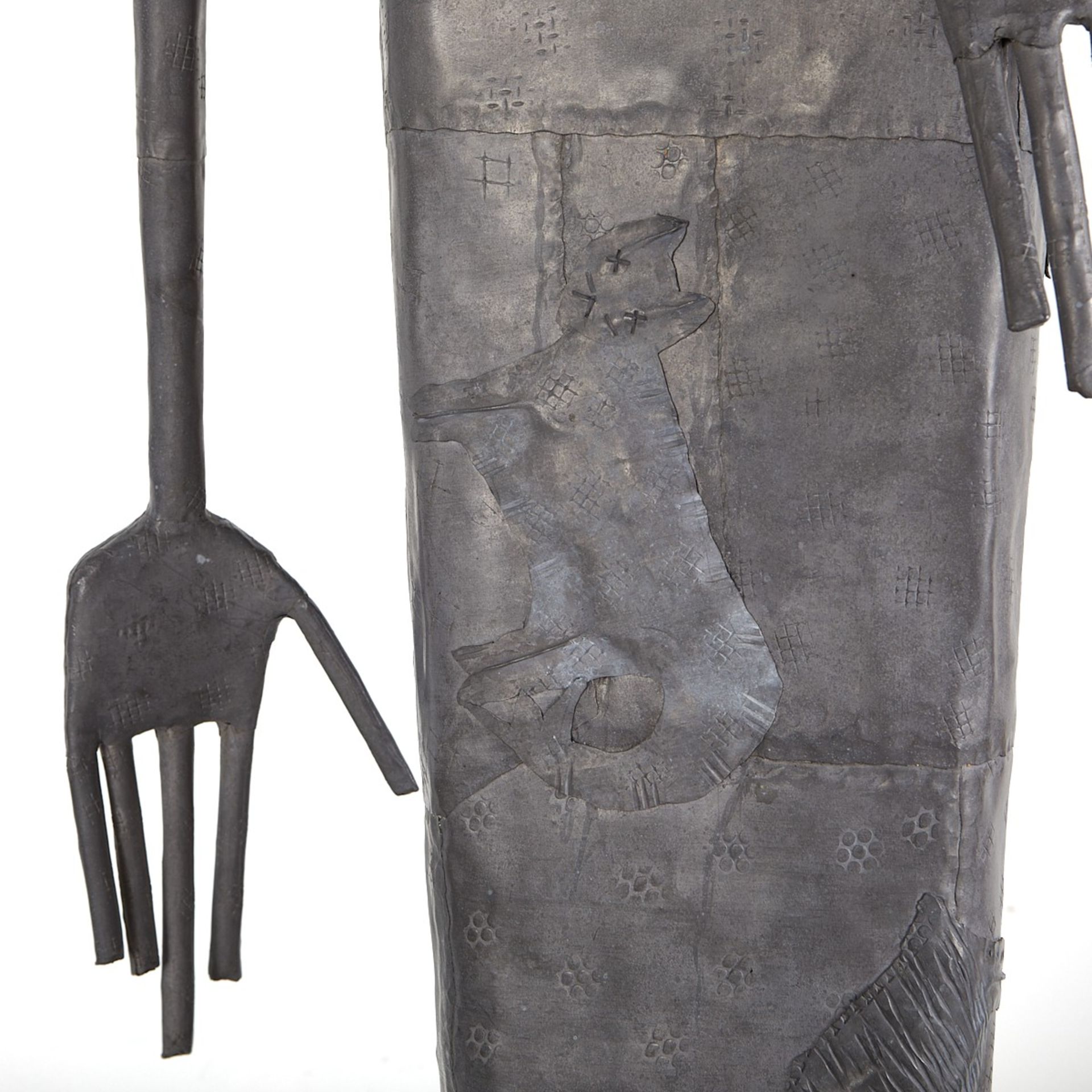 Leslie Hawk Lead & Glass Sculpture Figure w/ Chair - Image 8 of 13