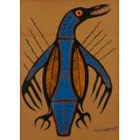 Norval Morrisseau Mixed Media Thunderbird c. 1969