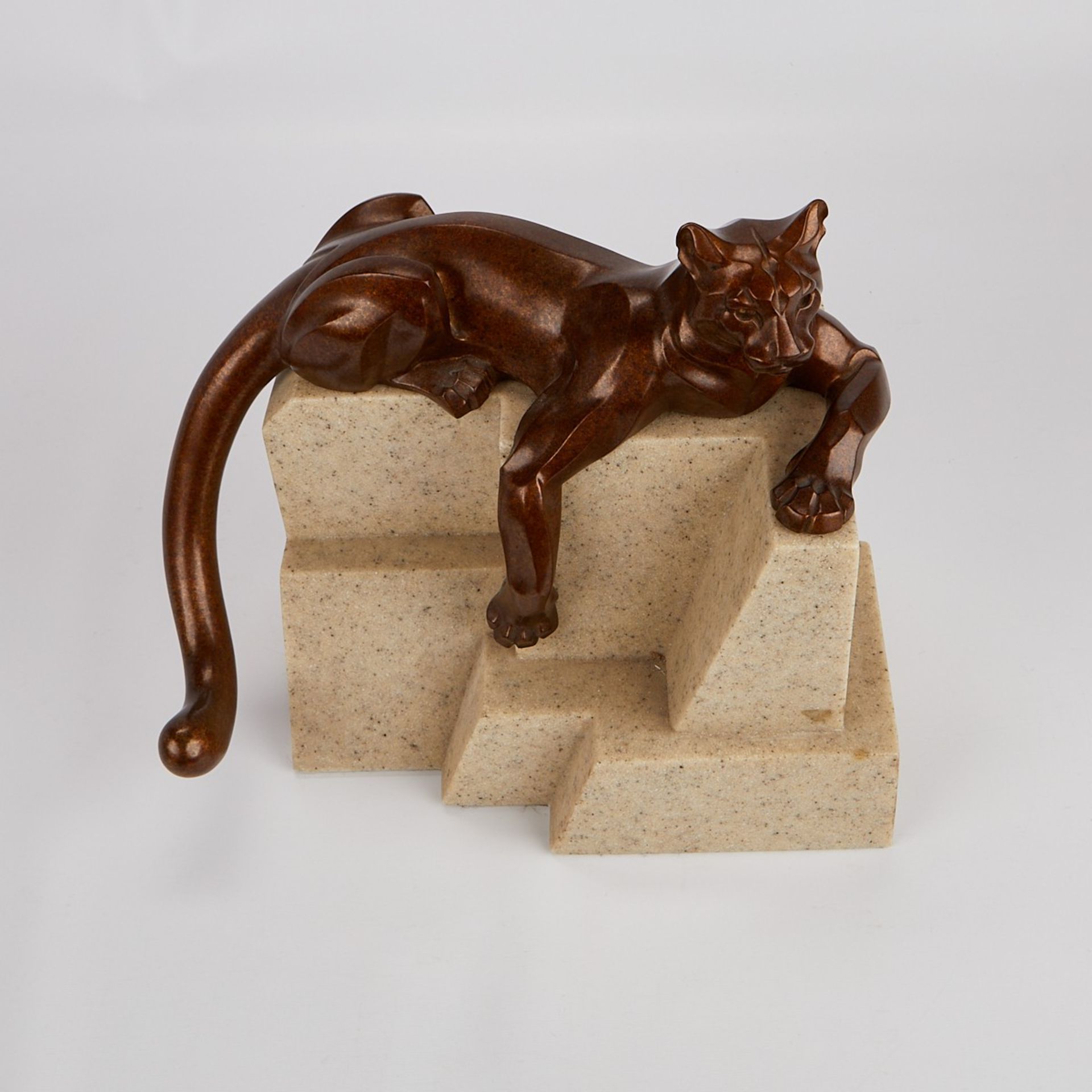 Janet Rosetta Bronze Cougar Sculpture - Image 8 of 12