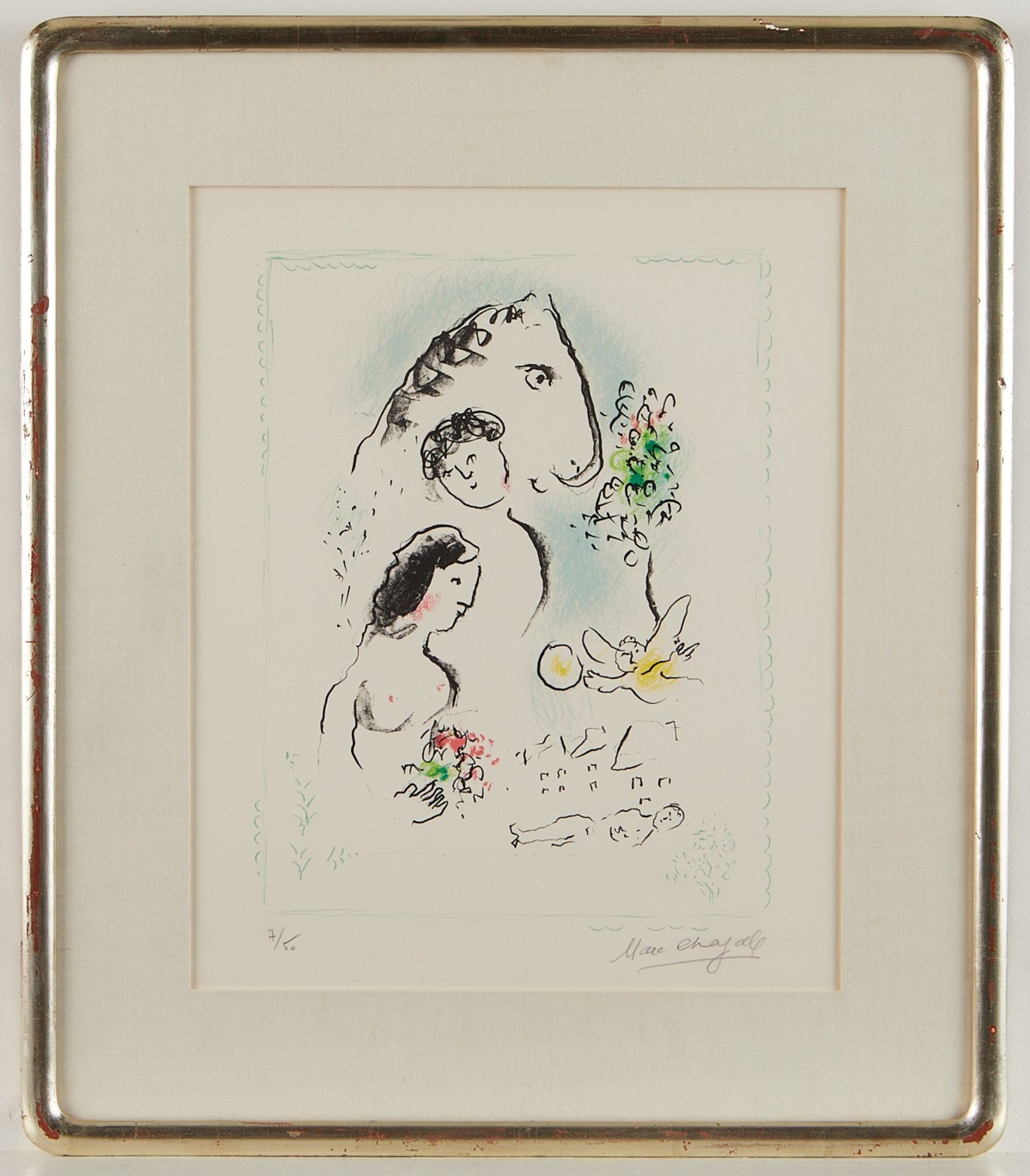 Marc Chagall "Les Amoreux" Lithograph 1981 - Image 3 of 7