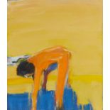 Richard Haas Figure Bathing Oil on Canvas 1960s