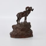 After Charles Russell Ram Bronze Sculpture