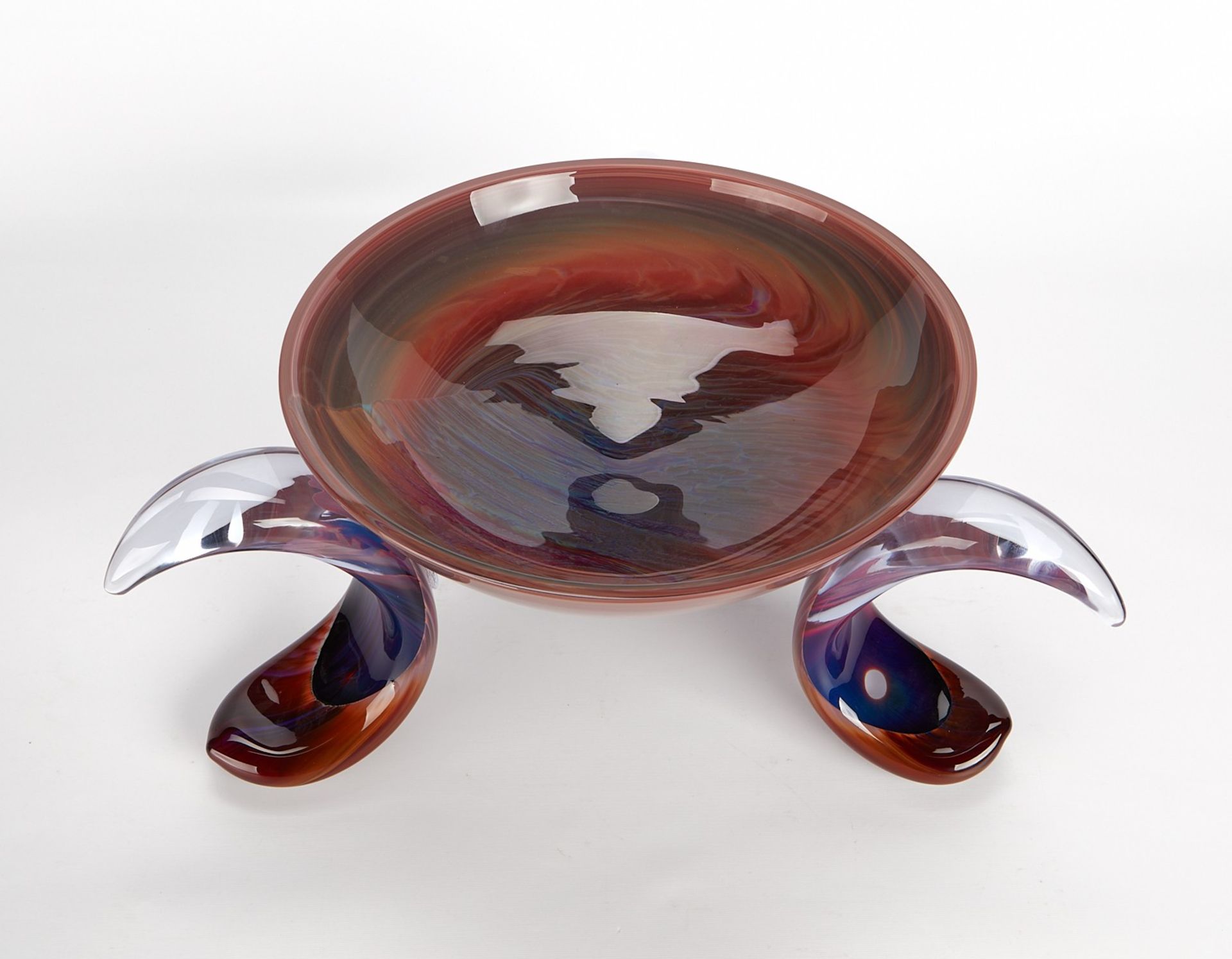 Dino Rosin Ikebana Glass Bowl w/ Legs - Image 5 of 9